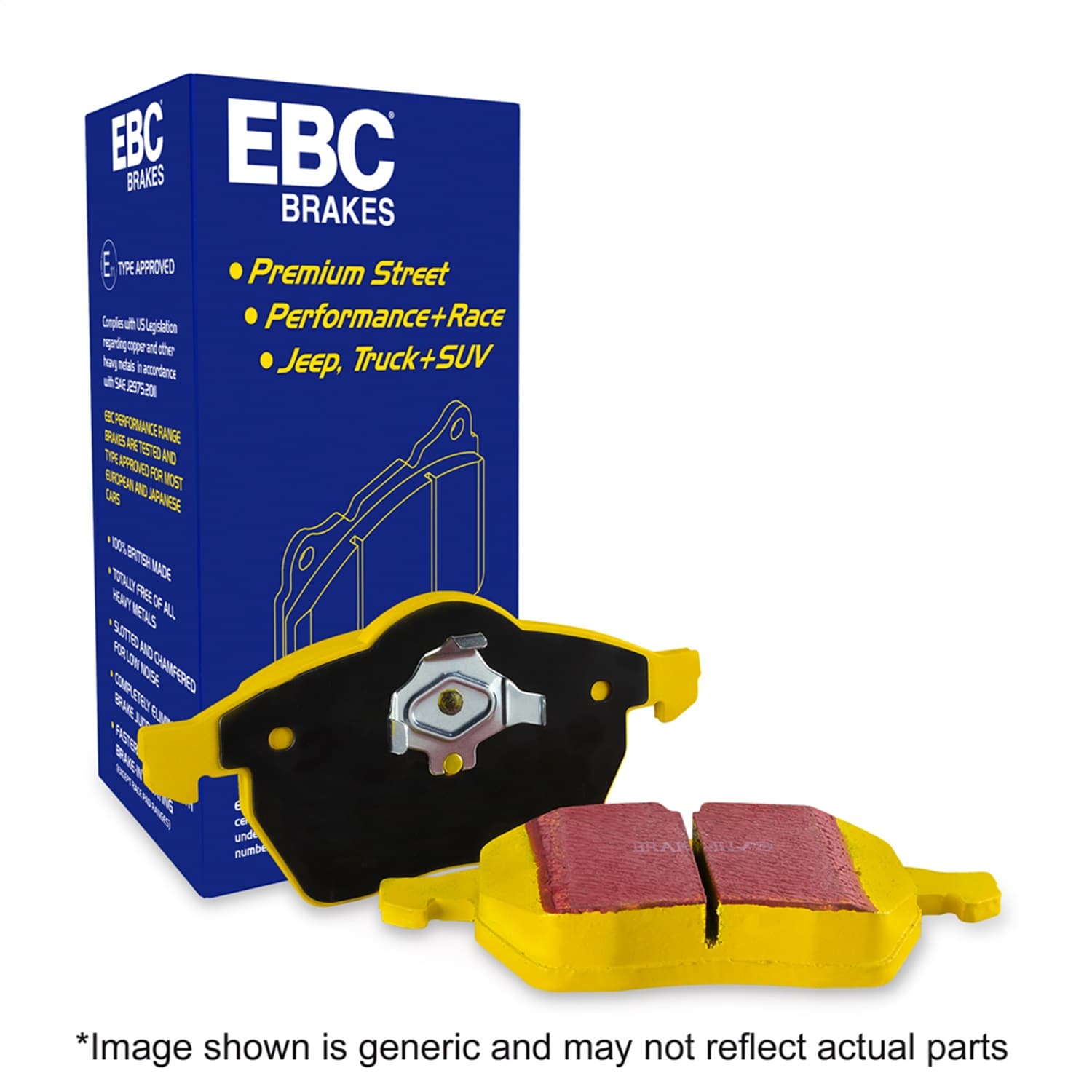 Yellowstuff Street And Track Brake Pads; FMSI Pad No. D1405; Pad Dimensions: 190 x 93 x 15mm; product image