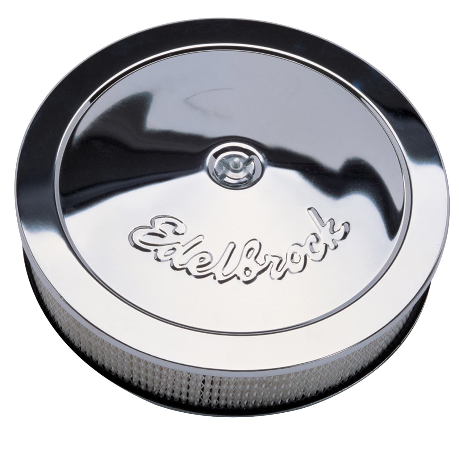 Edelbrock 1207 Pro-Flo Chrome 14 Round Air Cleaner with 3 Paper Element product image