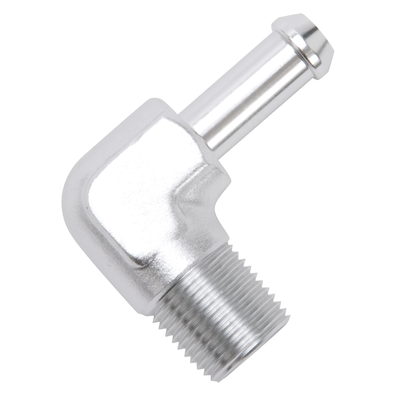 Edelbrock 8168 Heater Hose End Fitting - 90Ã‚° with 3/8 NPT and 3/8 Barb product image