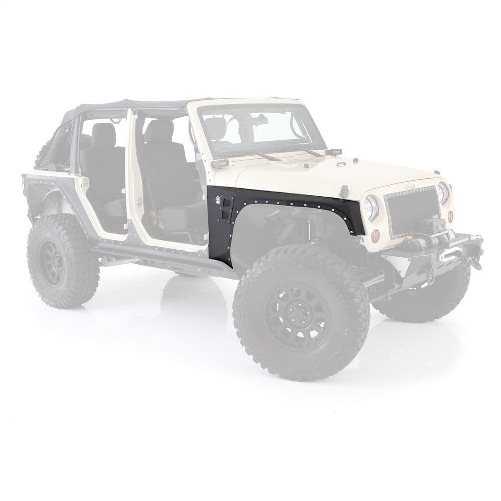 Smittybilt 0718 WRANGLER JK 2/4 DR XRC FRONT FENDERS ARMOR; SOLD AS PAIR; BLACK TEXTURED