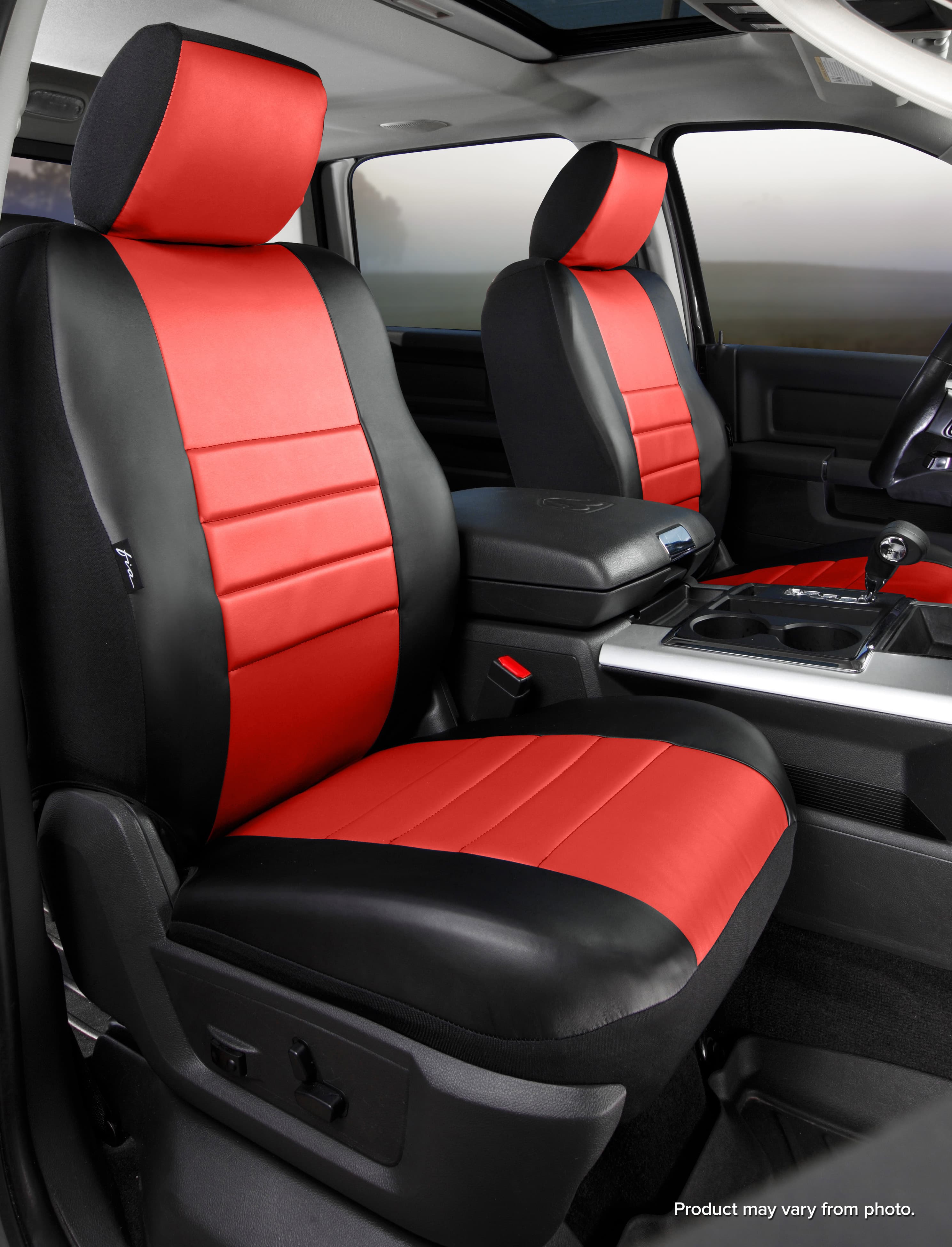 FIA FIA SL67-71 RED SL60 Series - Leatherlite Simulated Leather Custom Fit Front Seat Cover- Red
