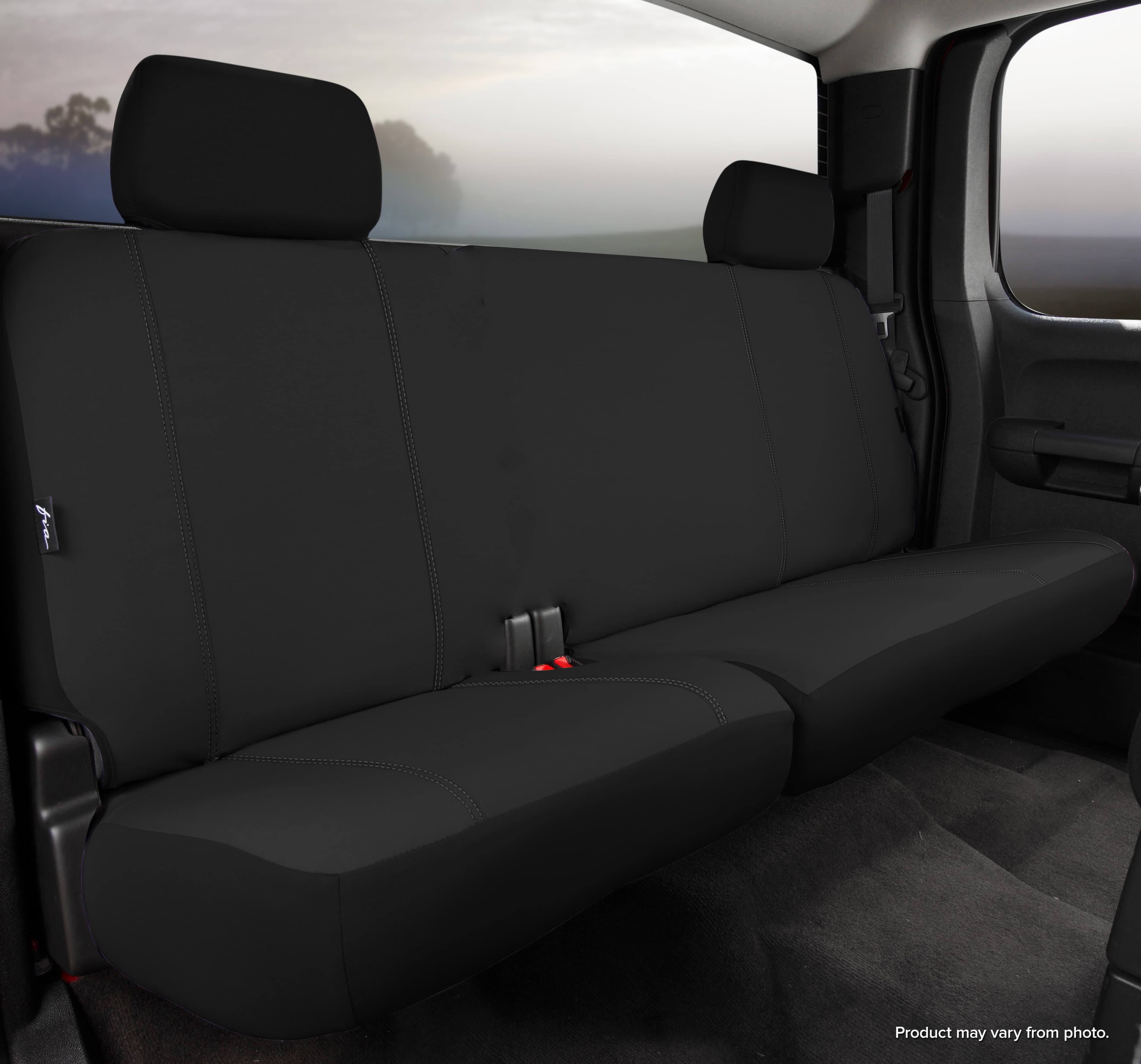 Seat Protectorâ„¢ Custom Seat Cover; Black; Split Seat 60/40; Solid Backrest; Adjustable Headrests; Built In Center Seat Belt;