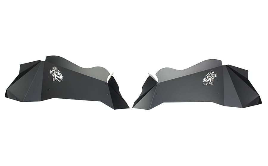 Jeep JK Logo Aluminum Inner Fenders 07-18 Wrangler JK Black Powdercoat Fishbone Offroad product image