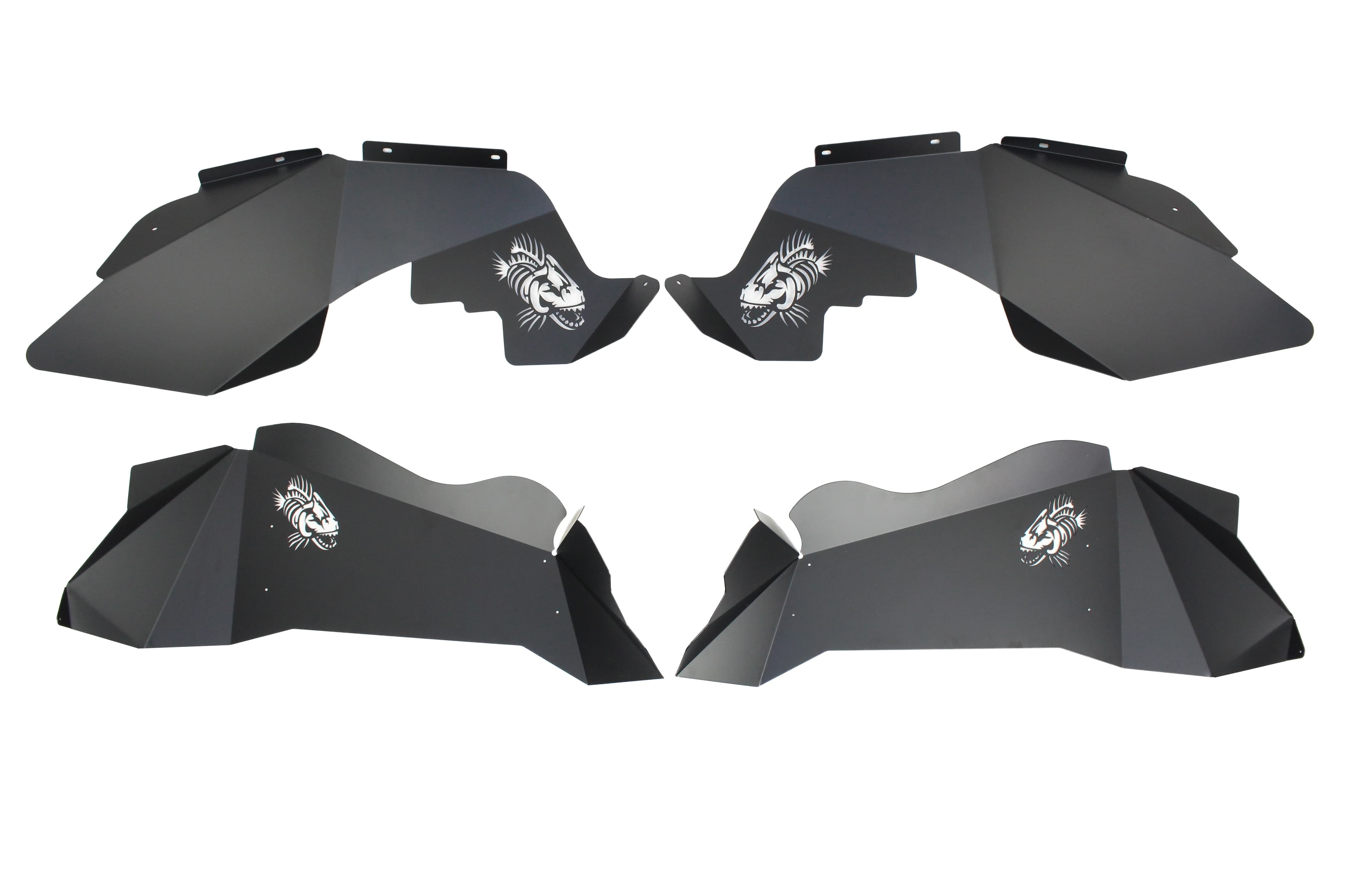 Fishbone Offroad Jeep JK Logo Aluminum Inner Fenders 07-18 Wrangler JK Black Powdercoat Fishbone Offroad