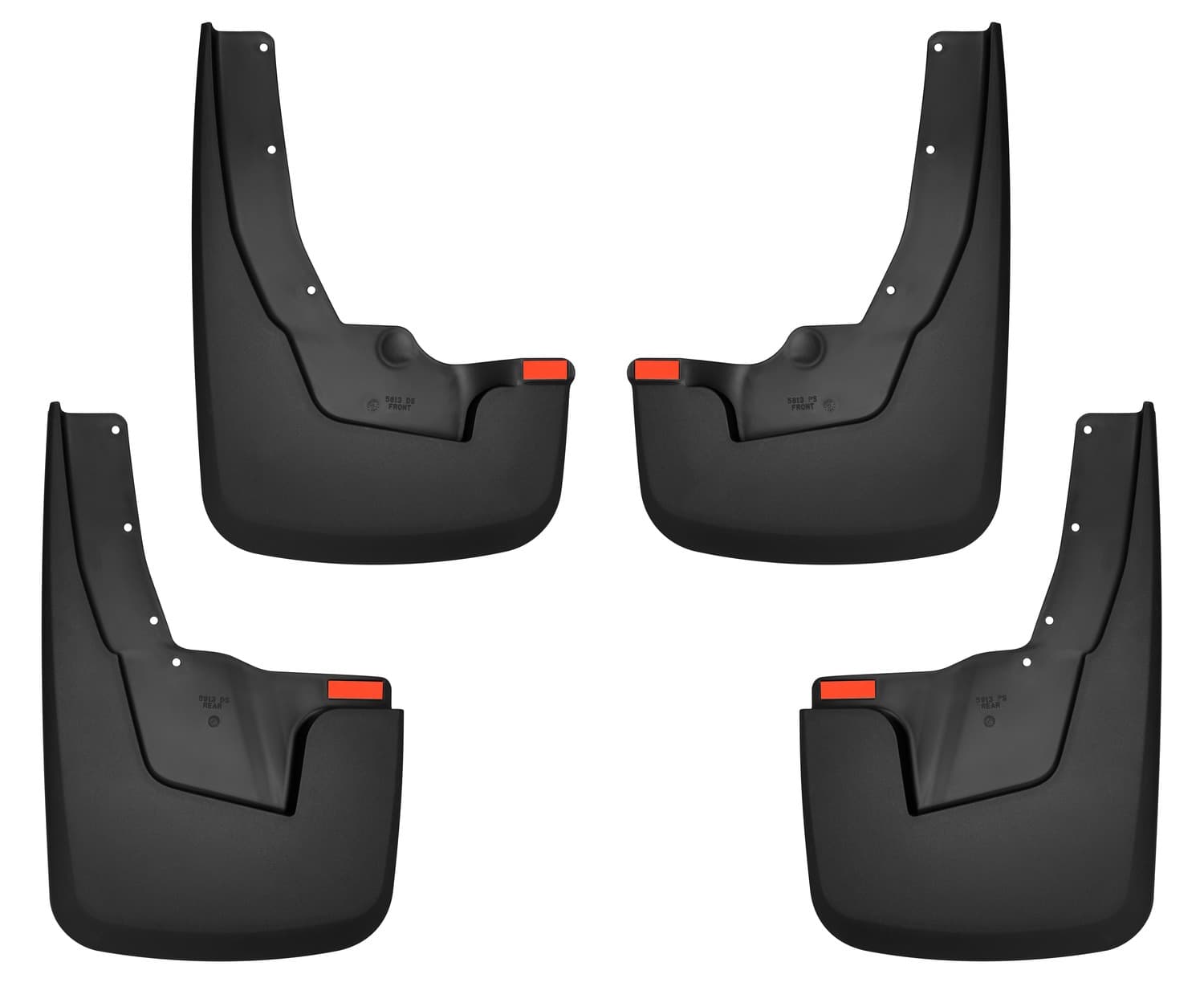 Husky Liners 19C RAM 1500 VEHICLE HAS RAM OEM FENDER FLARES BLACK FRONT AND REAR WHEELMUD GU