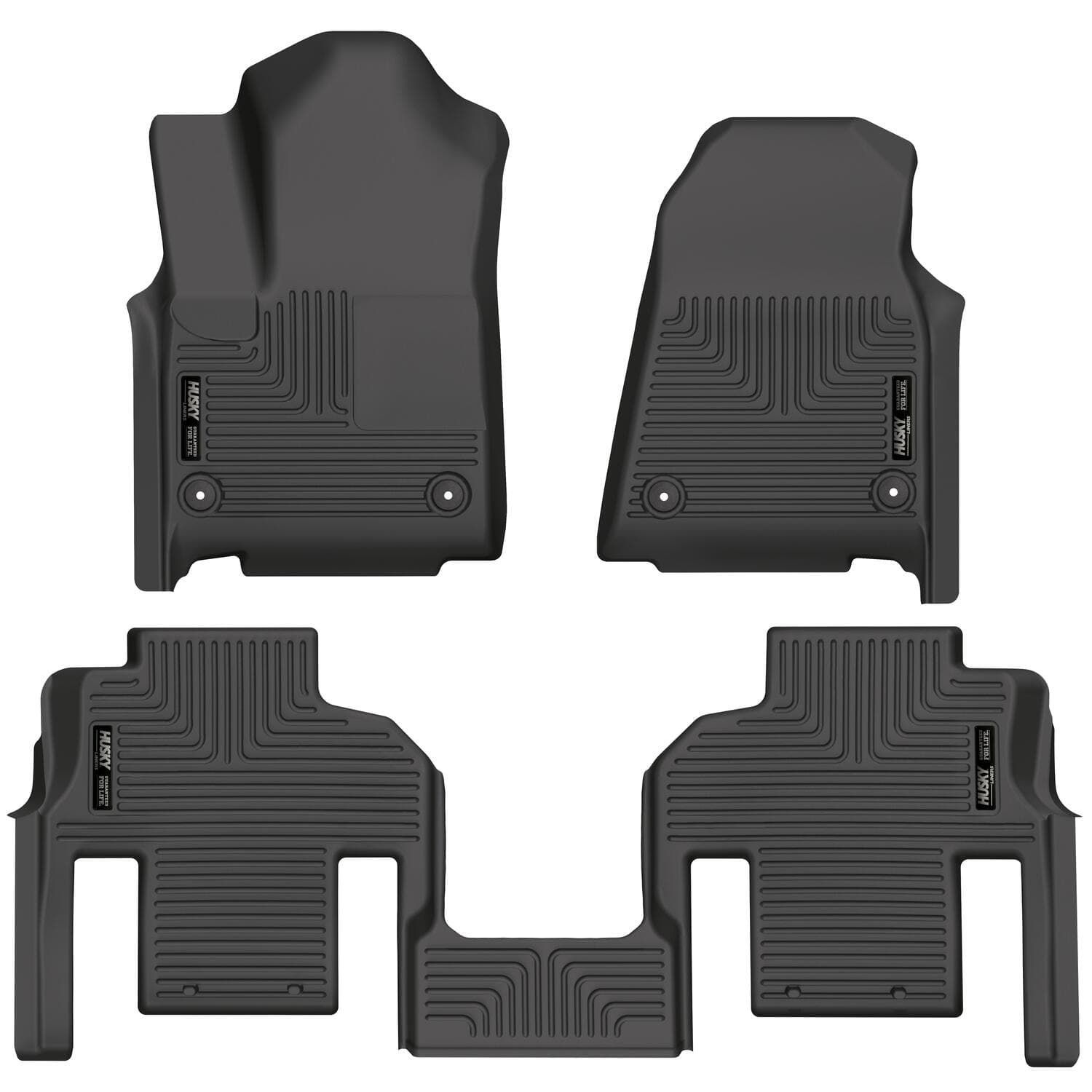 Husky Liners WB FR 2ND SEAT FLOOR LINER BLACK 2022-2022 JEEP WAGONEER 2ND ROW BUCKET SEATS 3 PC SET