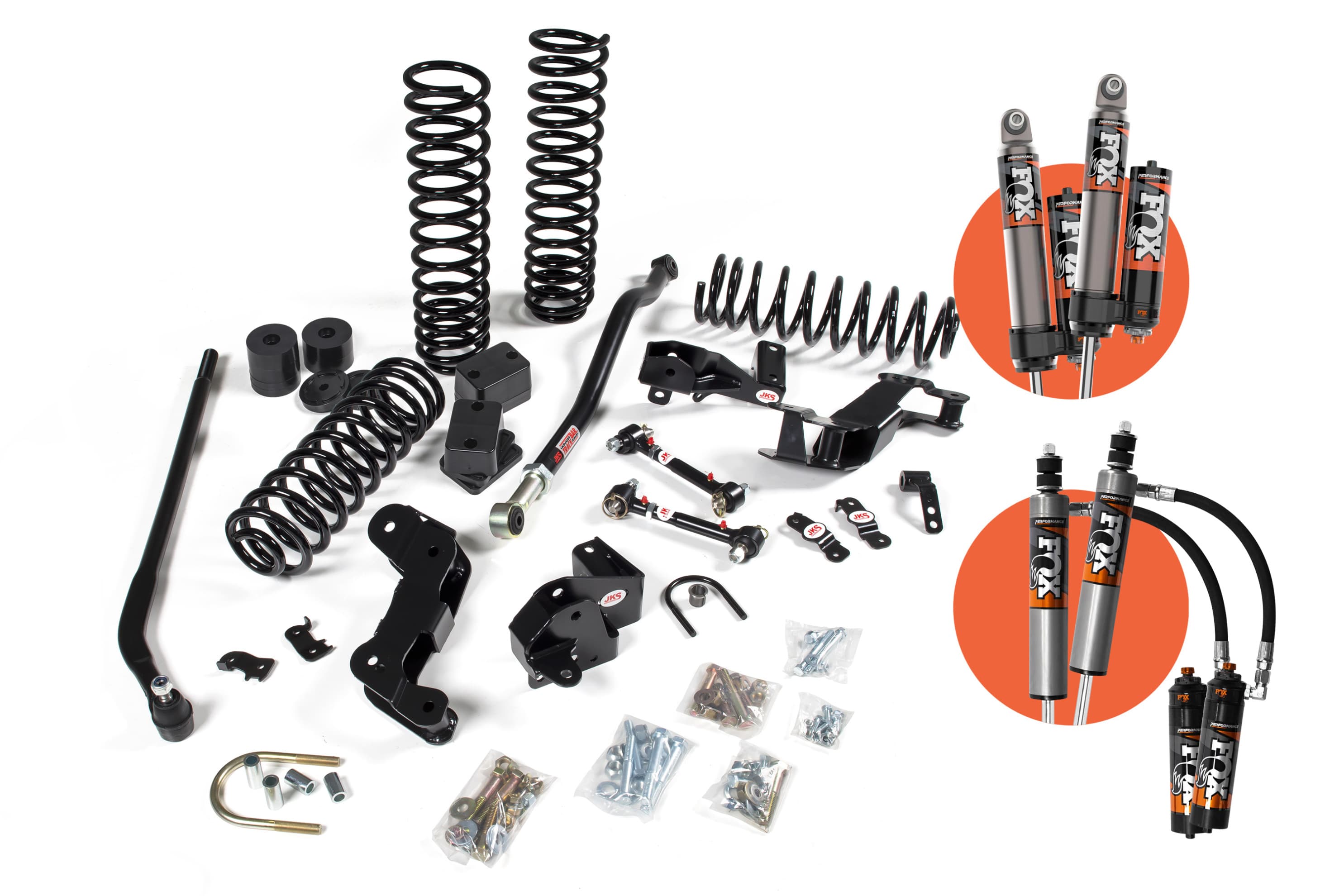 JKS 18-24 Jeep Wrangler JL J-Kontrol 3.5 Inch Lift Kit 4 Door w/Fox 2.5 Performance Elite Series Shocks HD Rate Coils JSPEC