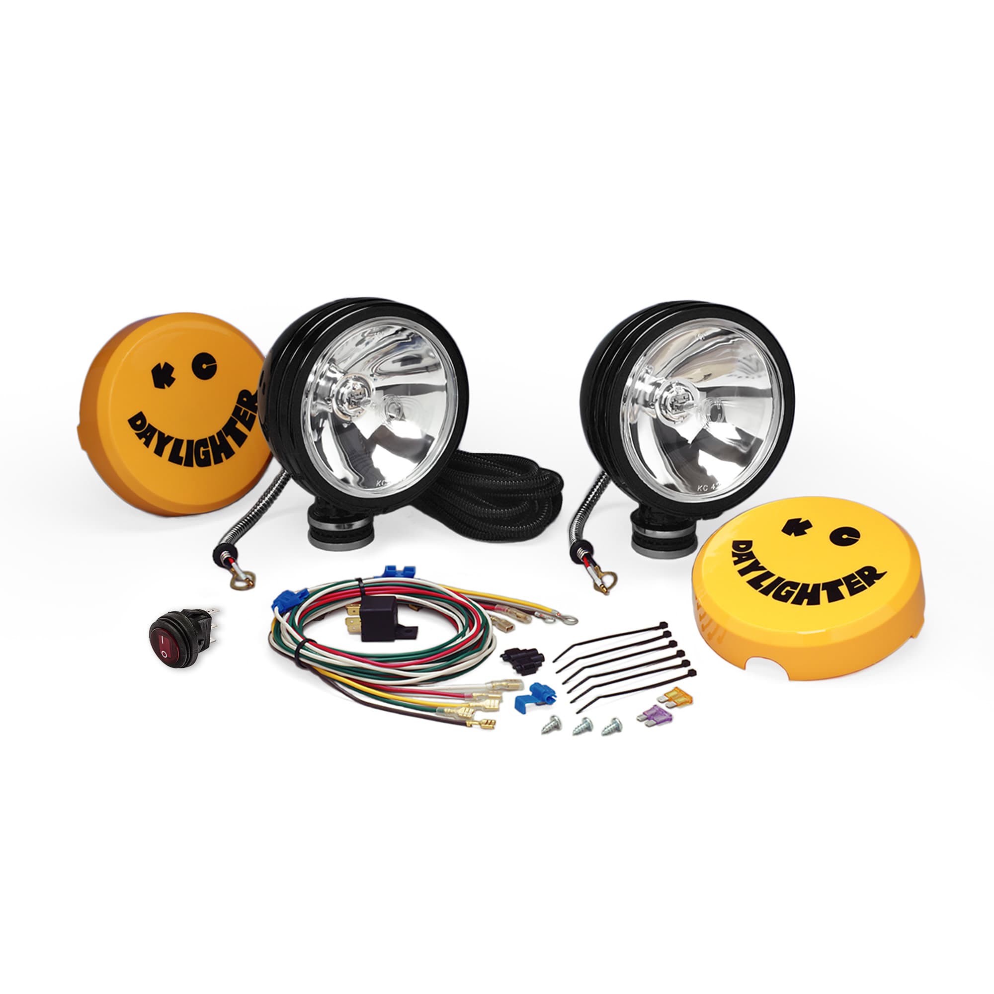 KC HiLites 6in Daylighter Halogen Pair Pack System Black Housing Spot Pattern 100W product image