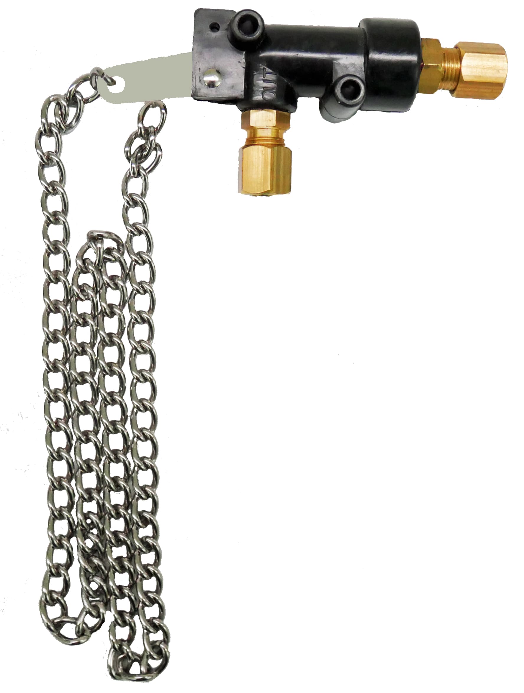 Hand Pull Valve; Black; w/Chain Lanyard; Inlet 1/4 in. OD Tubing; Outlet 1/4 in. OD Tube; For Use w/Roof Mount Horns;