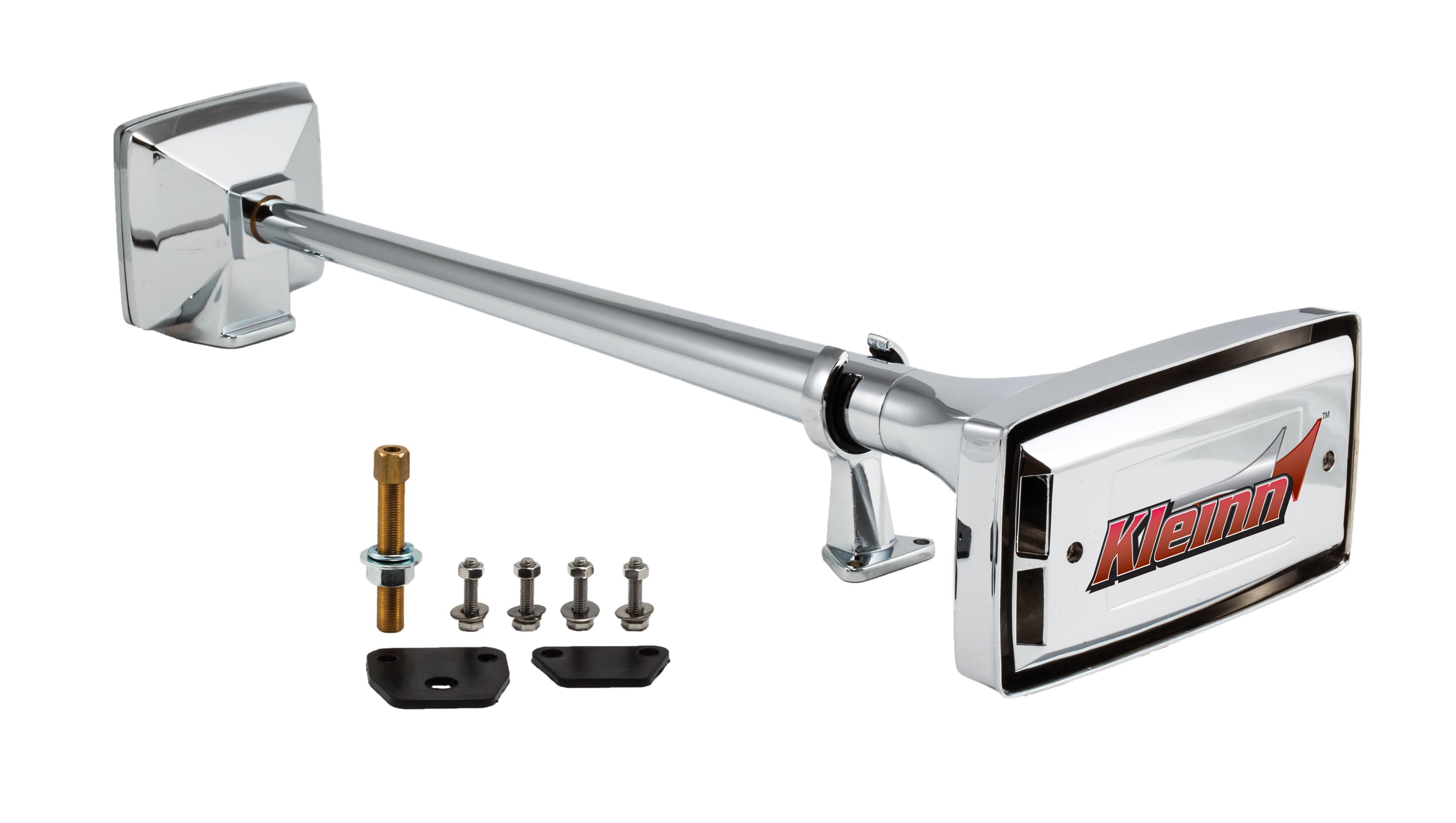 25IN SINGLE CHROME PLATED ZINC ALLOY ROOF MOUNT HORN SQUARE TRUMPET END WITH HORN COVER