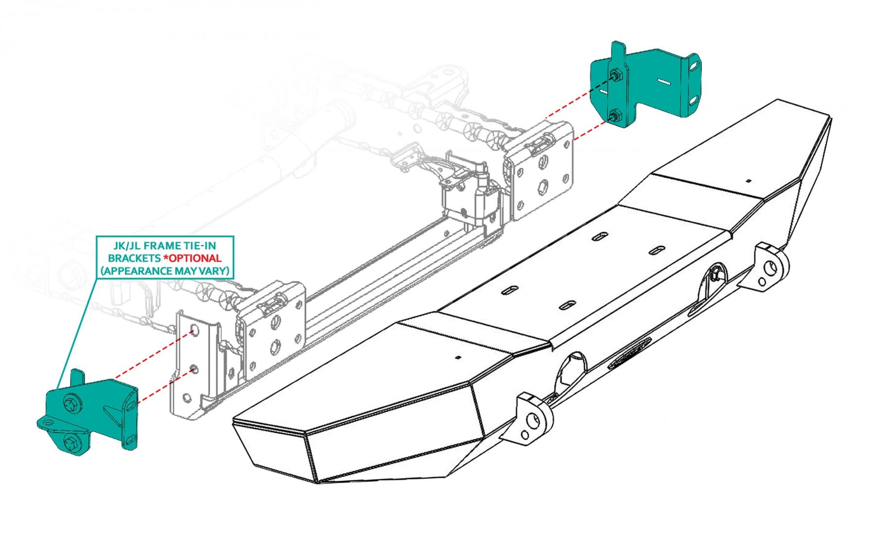 JK Frame Tie-in Bracket (For front bumper) (Black Powder Coated) product image