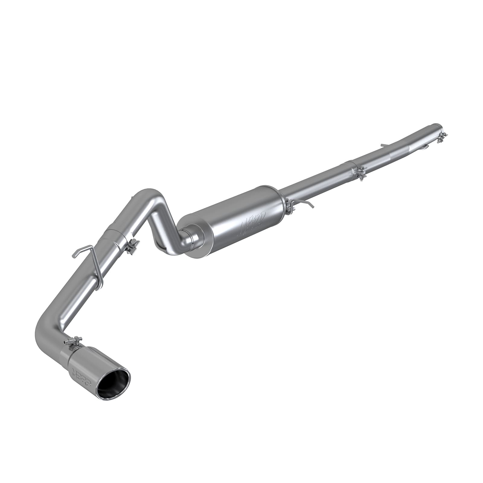 Armor Lite Cat Back Exhaust System; 3 in.; Incl. Front Pipe/Muffler/Tailpipe/Hardware/4 in. OD Tip; Single Side Exit; Aluminized; product image