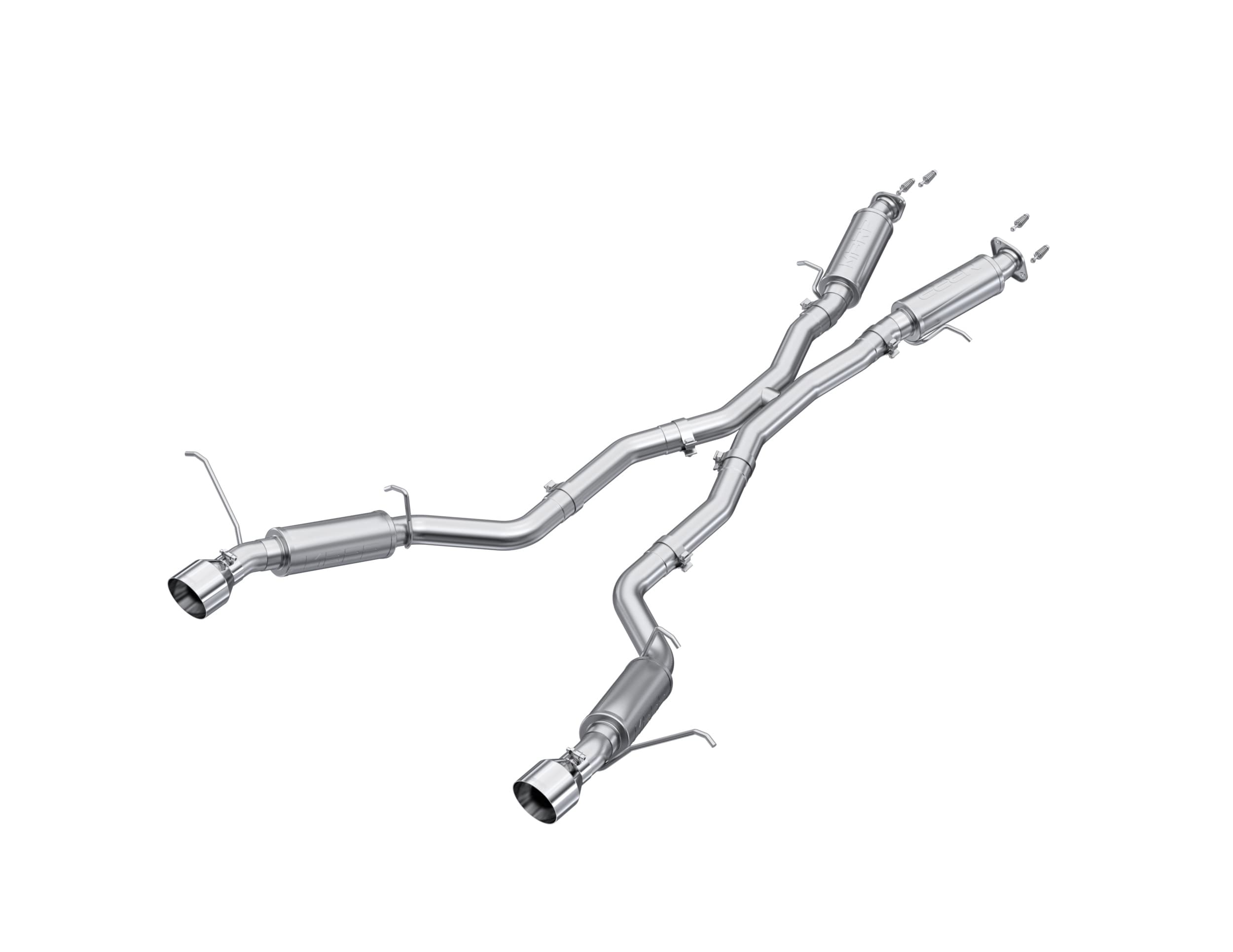 Armor Lite Cat Back Performance Exhaust System; 3 in.; Aluminized Steel; Dual Rear Exit; W/5 in. OD. Tips; product image