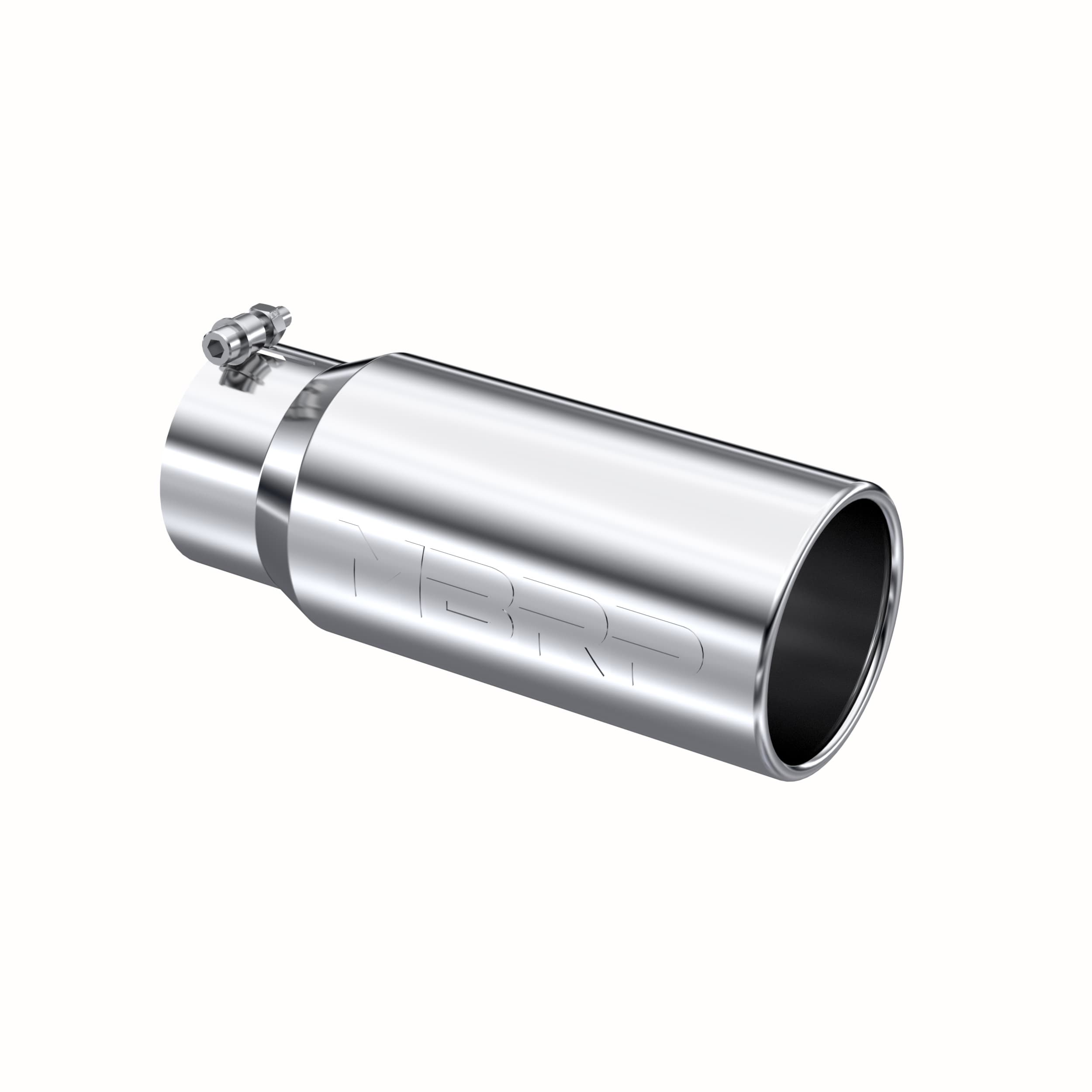 MBRP Exhaust Armor Pro Exhaust Tip; 4 in. Inlet Diameter; 5 in. Outlet Diameter; 12 in. Length; Straight; Rolled; 304 Stainless Steel; Mirror Polished;