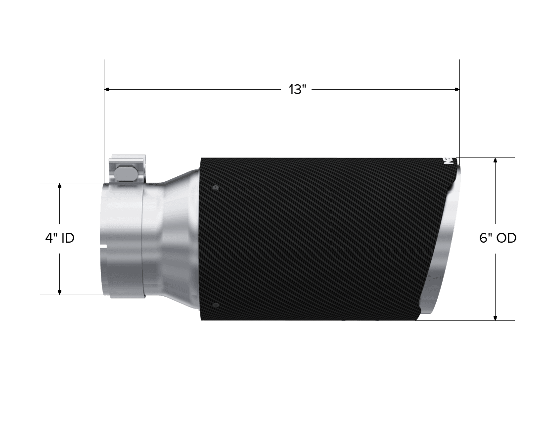 MBRP Universal-Universal Universal Universal Carbon Fiber Tip; 4 Inlet 6 OD 12 Length Dual Wall Angle Cut T5072CF product image