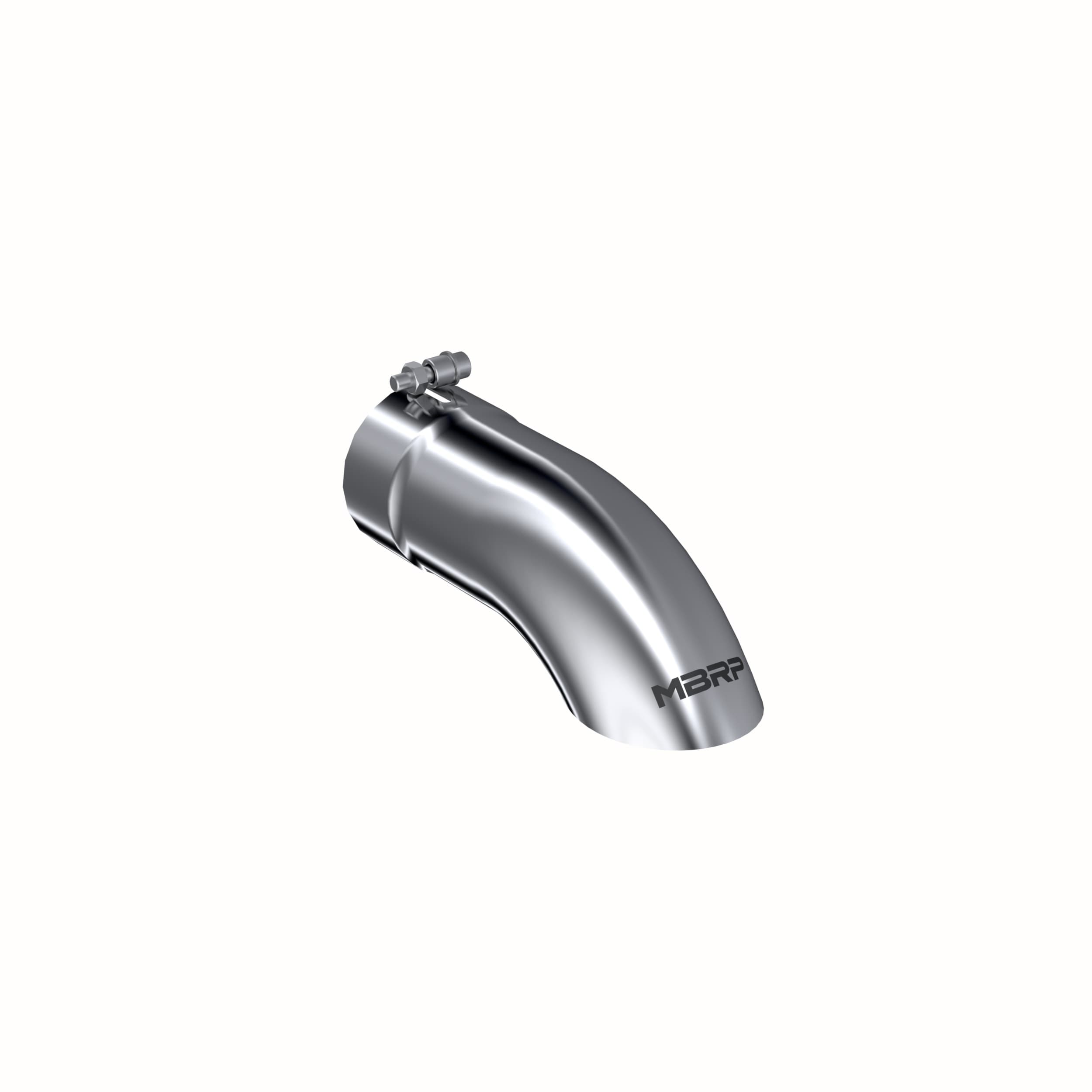 MBRP Exhaust Armor Pro Exhaust Tip; 4 in. Inlet Diameter; 4 in. Outlet Diameter; 12 in. Length; Turn Down; T304 Stainless Steel; Mirror Polished;