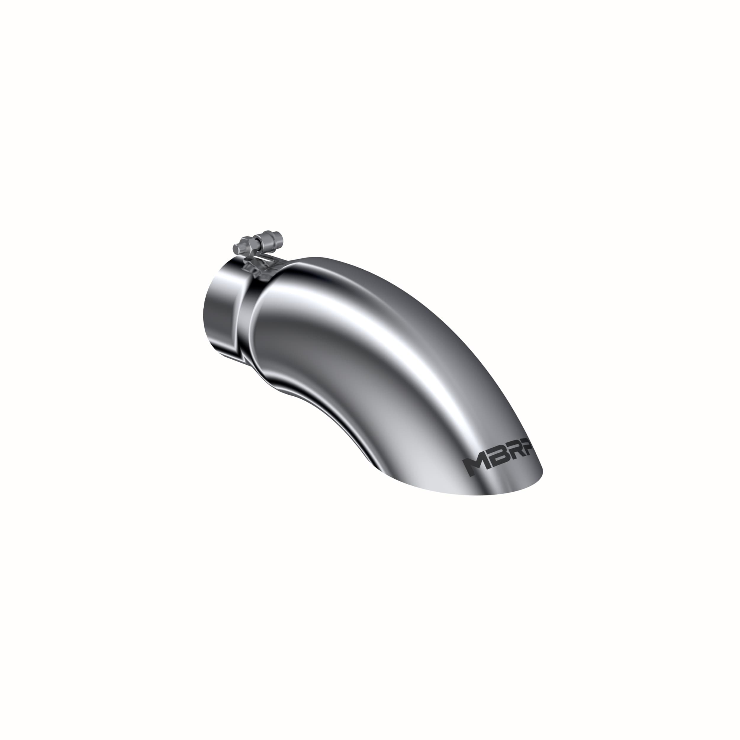 MBRP Exhaust Armor Pro Exhaust Tip; 4 in. Inlet Diameter; 5 in. Outlet Diameter; 14 in. Length; Turn Down; T304 Stainless Steel; Mirror Polished;