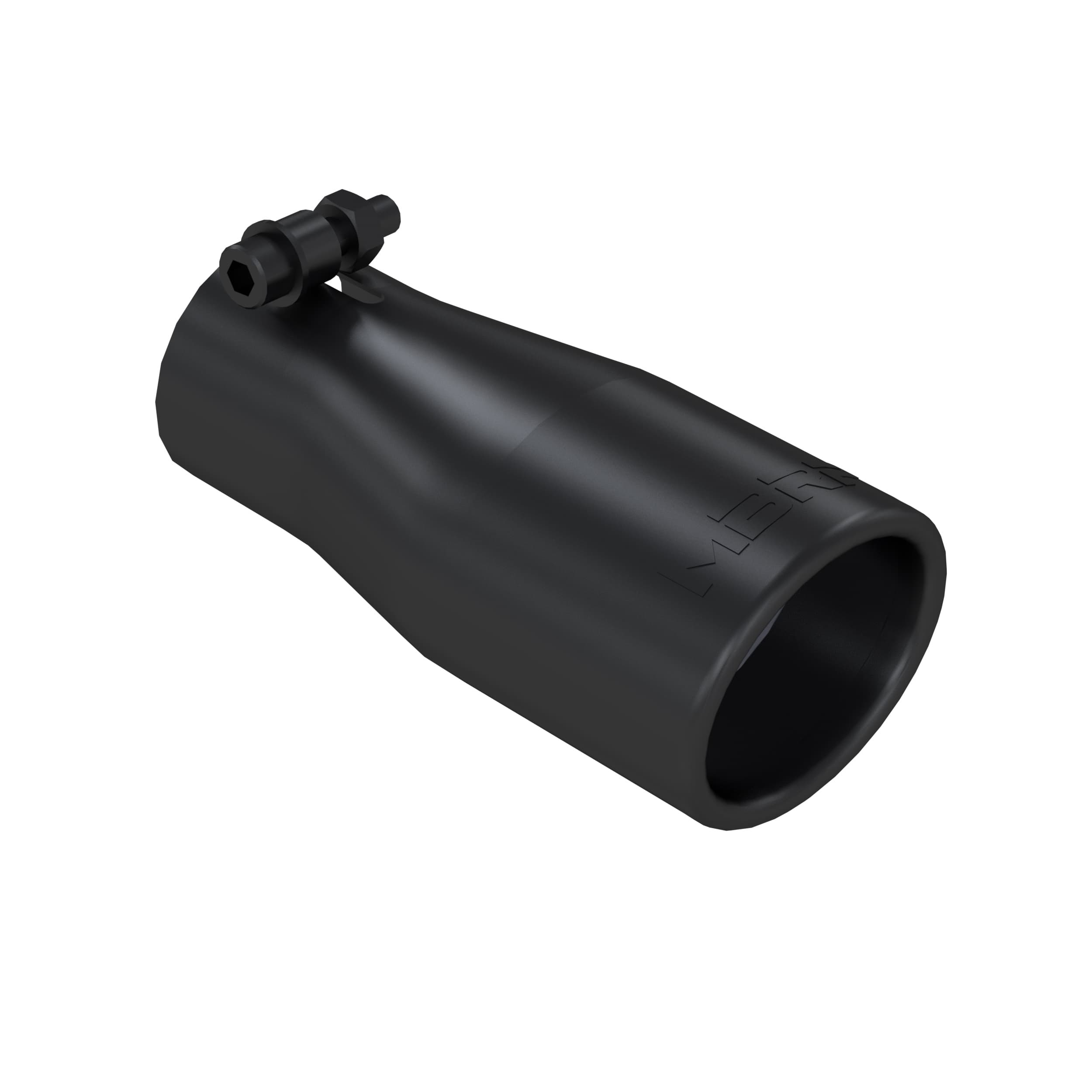 MBRP Exhaust Armor BLK Exhaust Tip; 2.5 in. Inlet Diameter; 3.75 in. Outlet Diameter; 7 1/16 in. Length; Oval; T304 Stainless Steel; Black Coated;