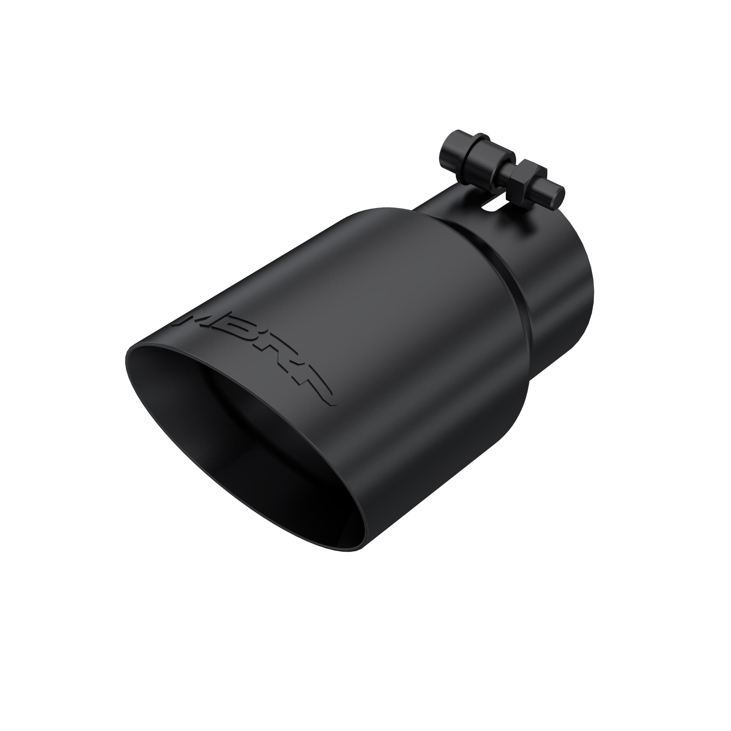 MBRP Exhaust Armor BLK Exhaust Tip; 3 in. Inlet Diameter; 4 in. Outlet Diameter; 8 in. Length; Dual Wall; Angled; T304 Stainless Steel; Black Coated;