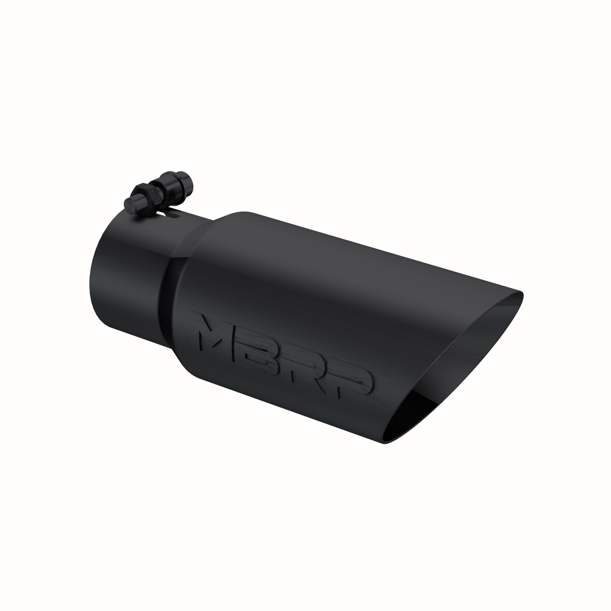 MBRP Exhaust Armor BLK Exhaust Tip; 3 in. Inlet Diameter; 4 in. Outlet Diameter; 10 in. Length; Dual Wall; Angled; T304 Stainless Steel; Black Coated;