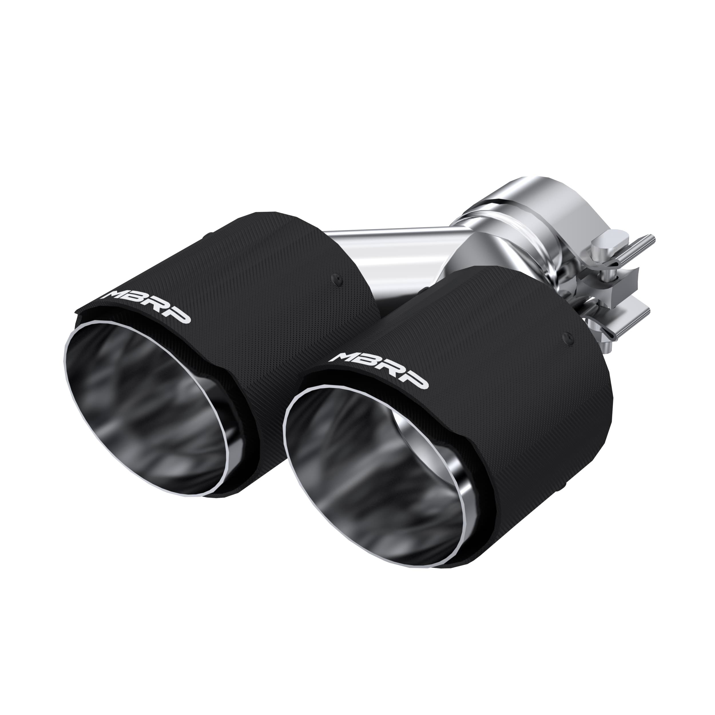 MBRP Exhaust Carbon Fiber Exhaust Tip; 2.5 in. Inlet Diameter; Dual 4 in. Outlet Diameter Out Dual Wall; Carbon Fiber;