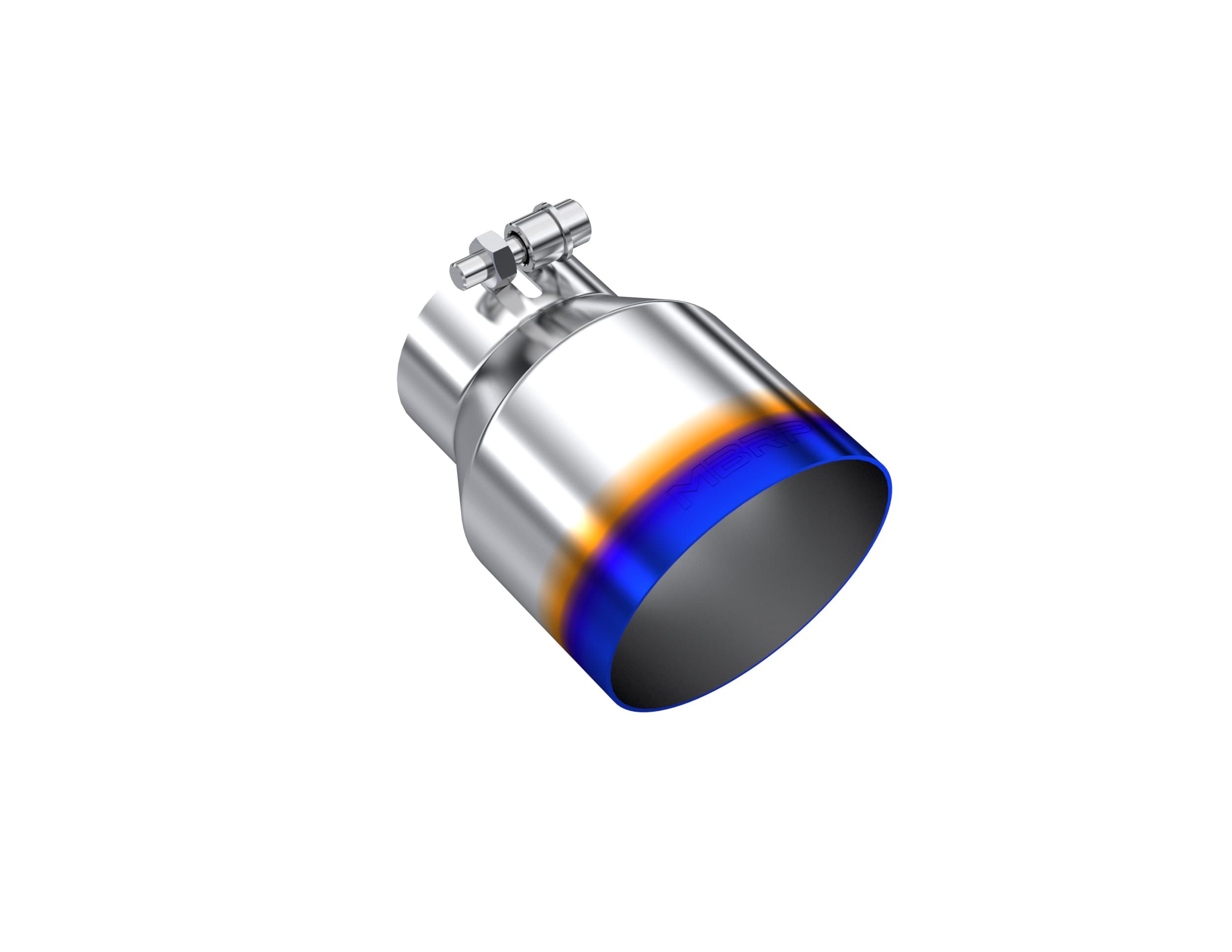 MBRP Exhaust Armor Pro Burnt End Tip; T304 Stainless Steel; 3 in. Inlet; 4.5 in. OD. Out; Angle; 6.13 in. Length;