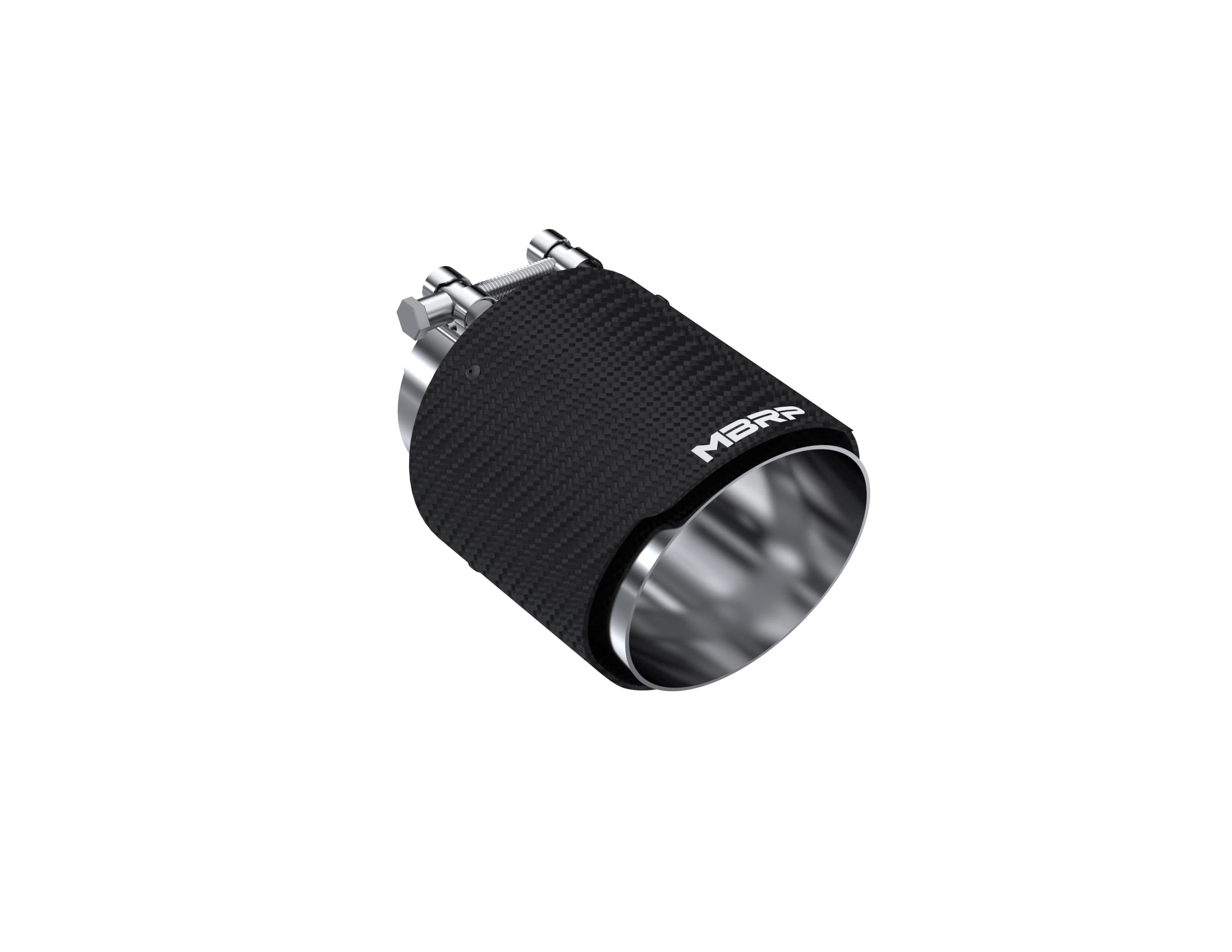 MBRP Exhaust Carbon Fiber Exhaust Tip; 3 in. Inlet Diameter; 4.5 in. Outlet Diameter; 6.13 in. Length; Single Wall; Carbon Fiber Finish;