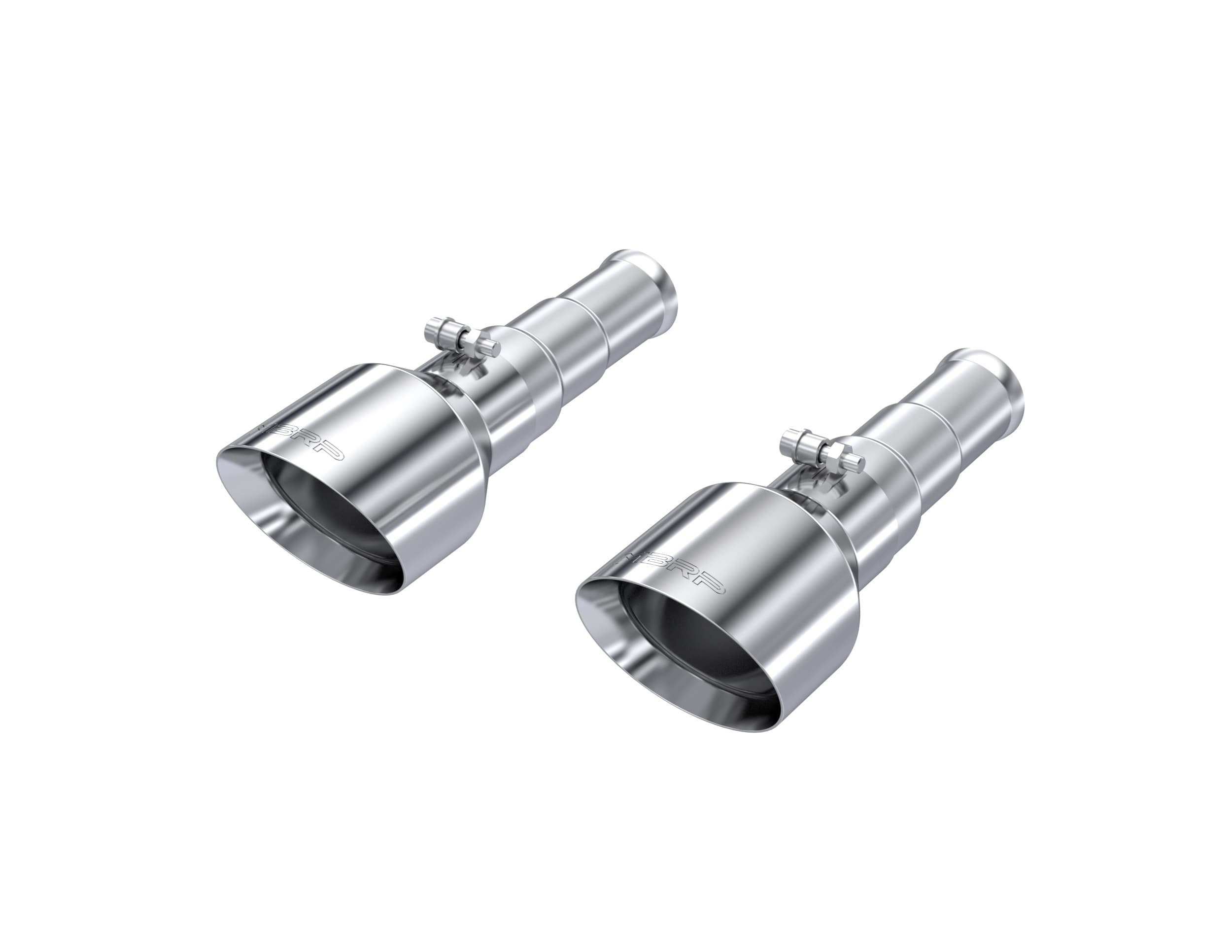Armor Pro Exhaust Tip; 3 in. Inlet Dia./5 Outlet Dia.; T304 Stainless Steel; L-8 in.; Angle Cut; Dual Wall; Sold In Pairs; product image