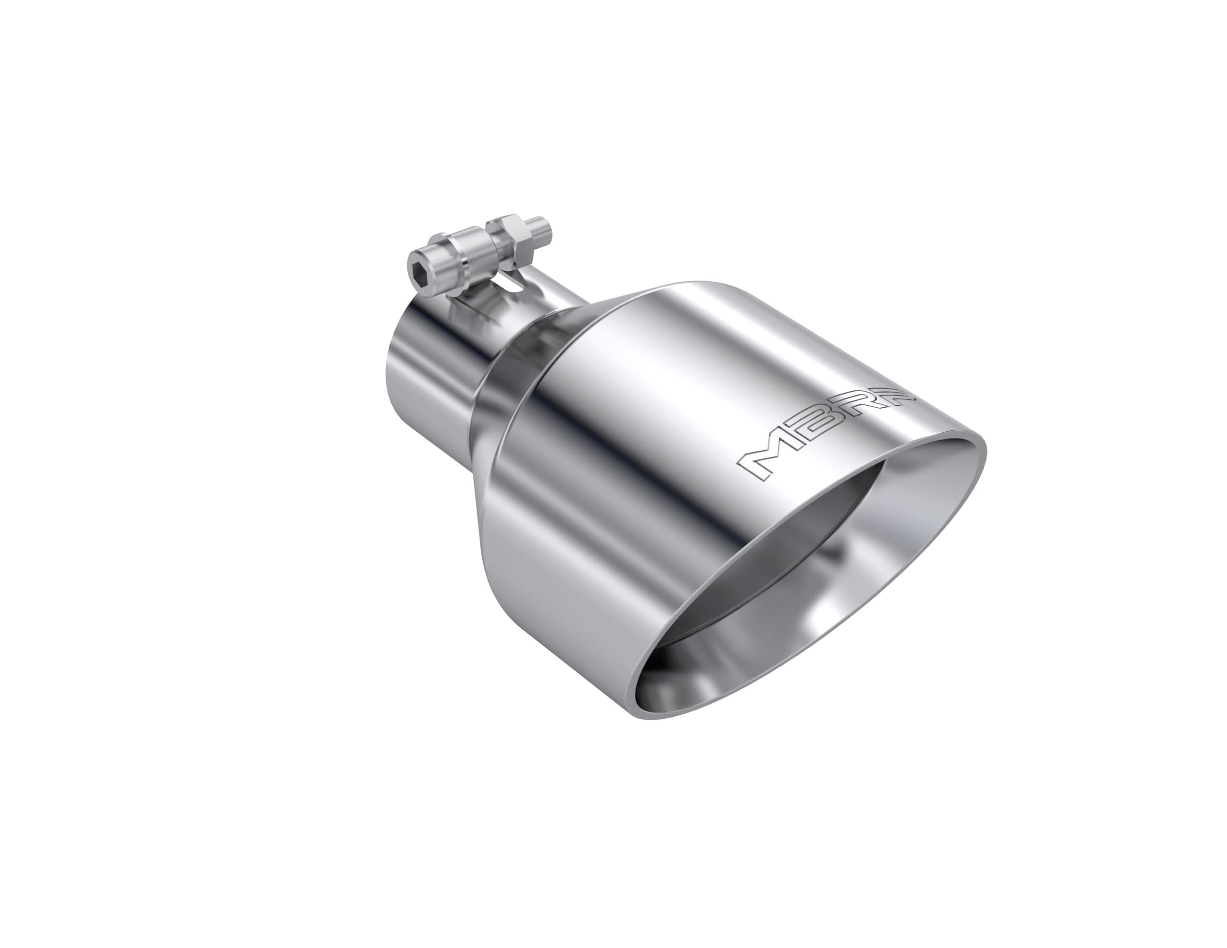 MBRP Exhaust Armor Pro Exhaust Tip; 2.5 in. Inlet Diameter; 5 in. Outlet Diameter; 8 in. Length; Dual Wall; Angle Cut; T304 Stainless Steel; Sold In Pairs;