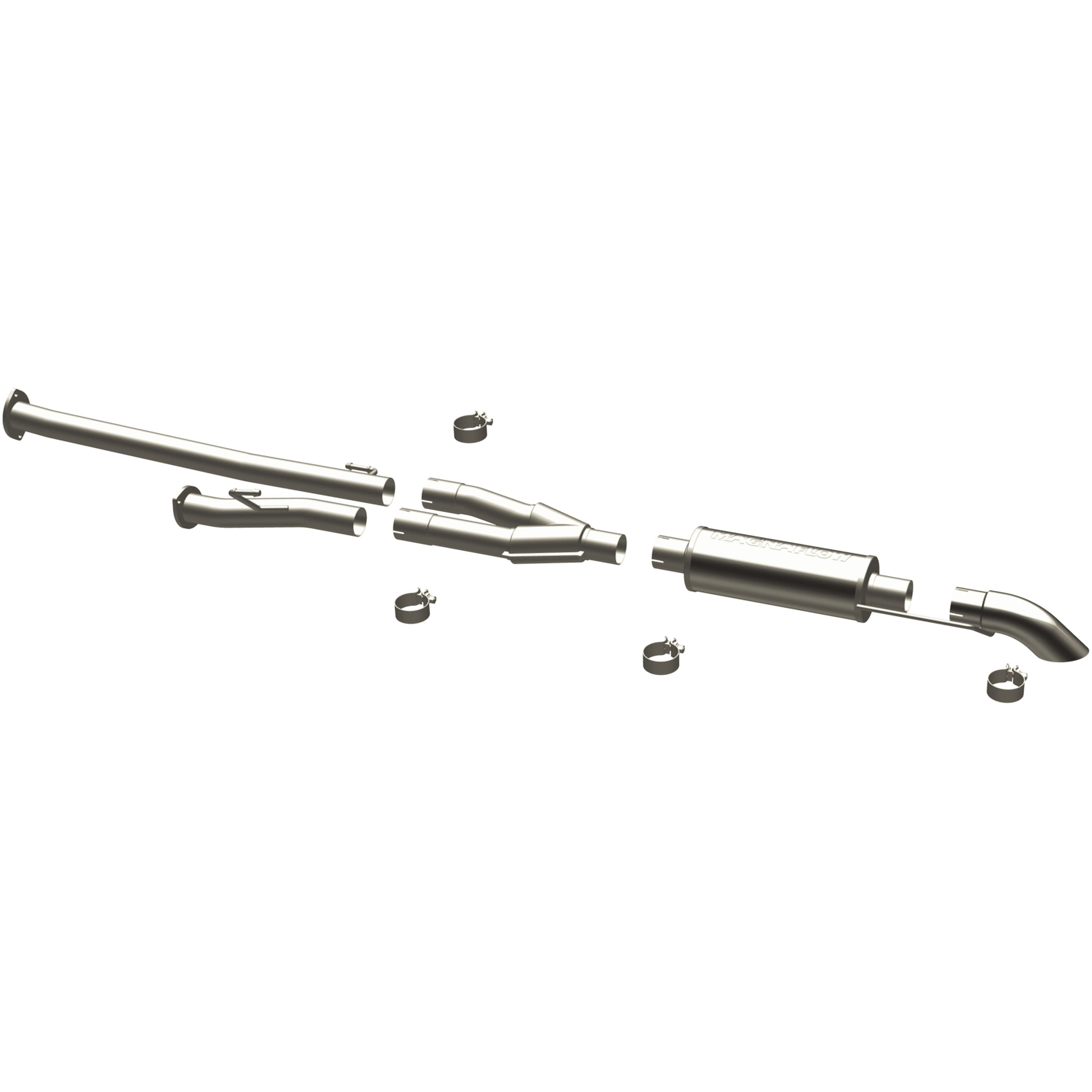 09-10 Toyota Tundra 5.7 EC/CC Cat-Back System featuring 2.5in stainless steel piping and a 3in stainless steel Turn Down tip