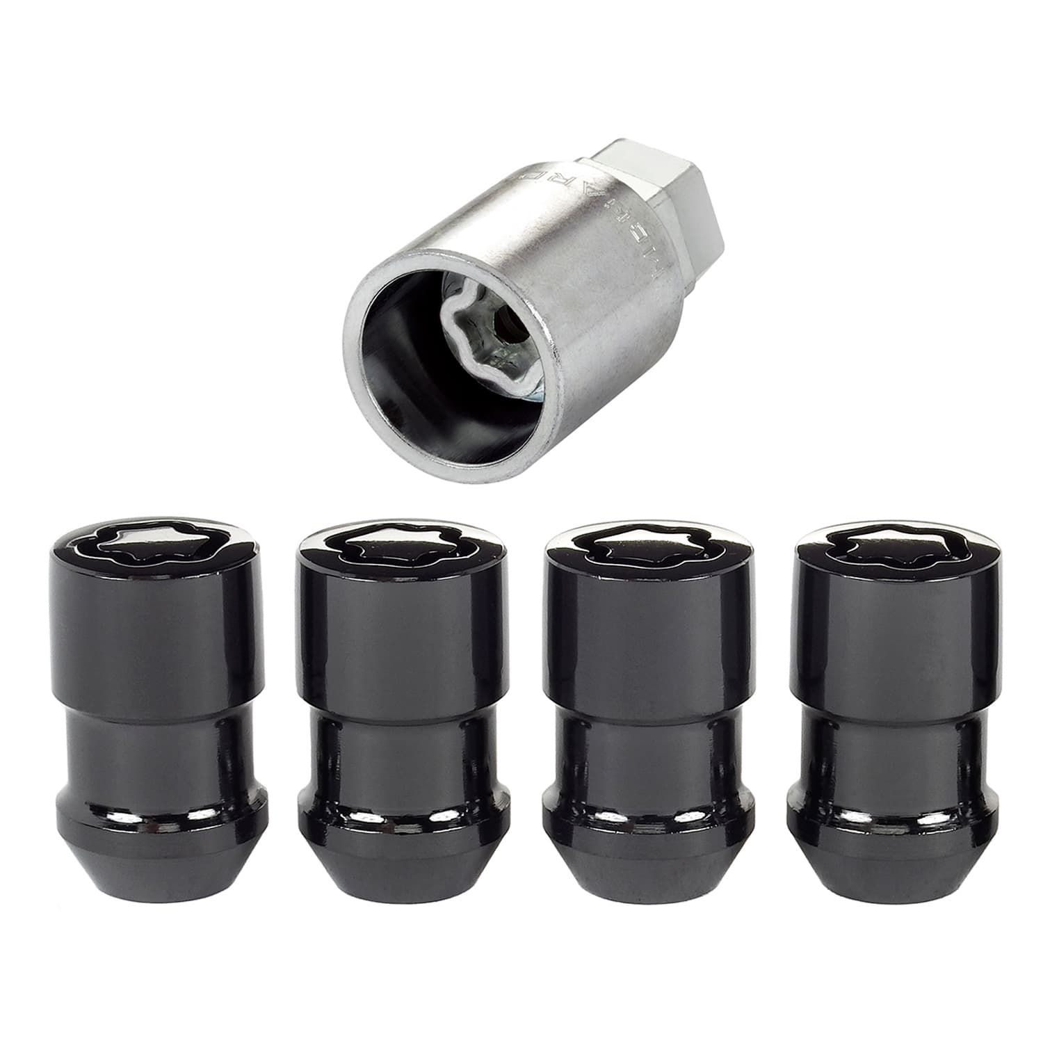 McGard WHEEL LOCK SET 1/220 NUT CONE SEAT DUAL 3/4 &13/16 HEX 1.46 IN OAL BLACK