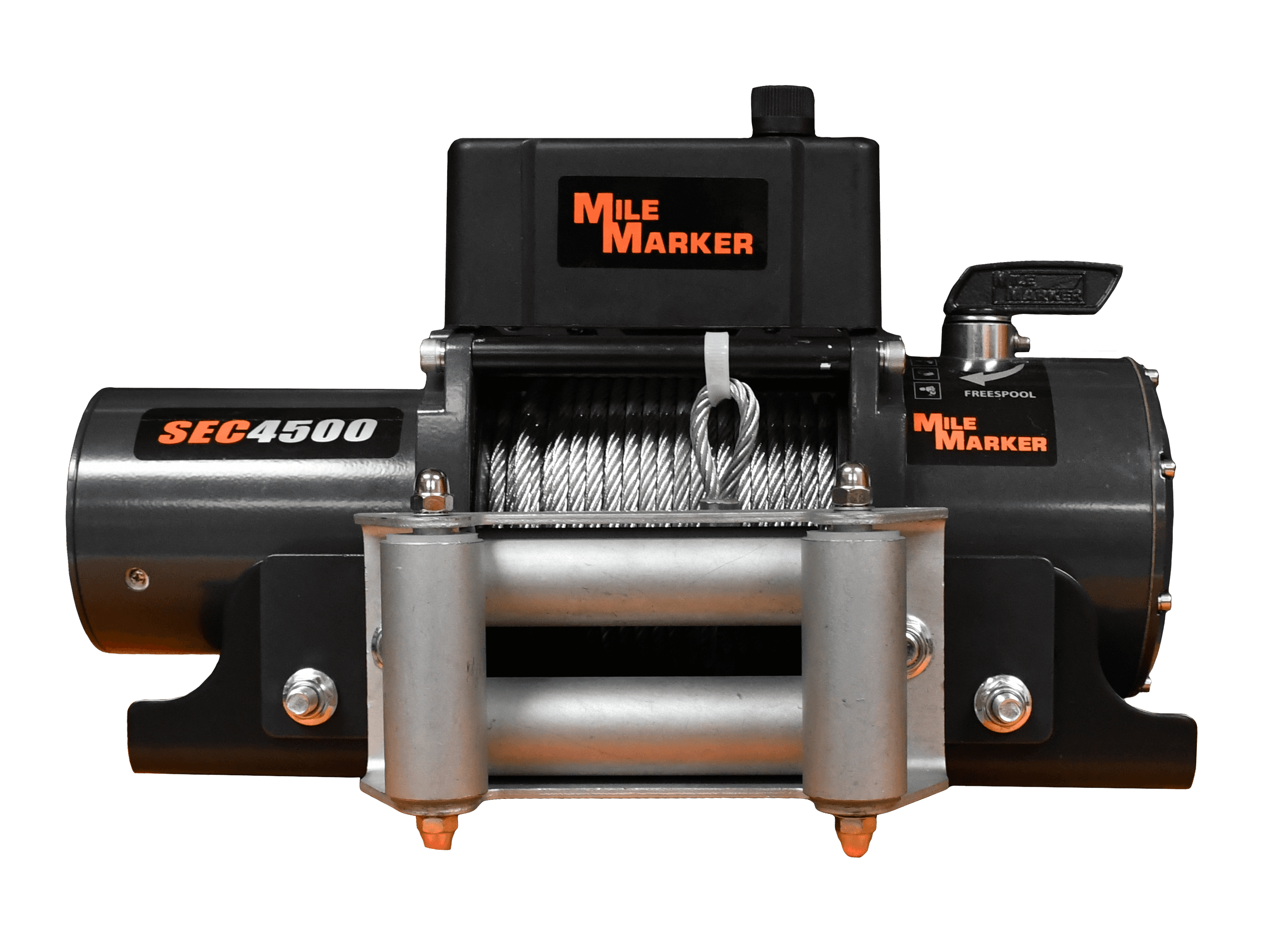 4500 LBS Winch Waterproof Rated Line Pull 12V Motor w/1/4 x 50 Foot Cable PE4500 ES Mile Marker product image