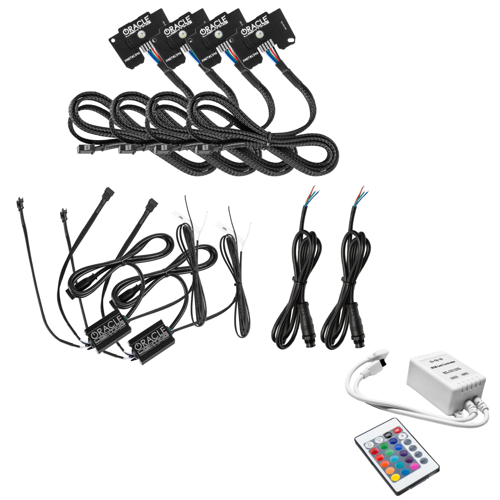 Oracle Lighting 1346-504 - Jeep Wrangler JL/Gladiator JT ColorSHIFT RGB+W Headlight DRL Kit - w/SIM Cont.
