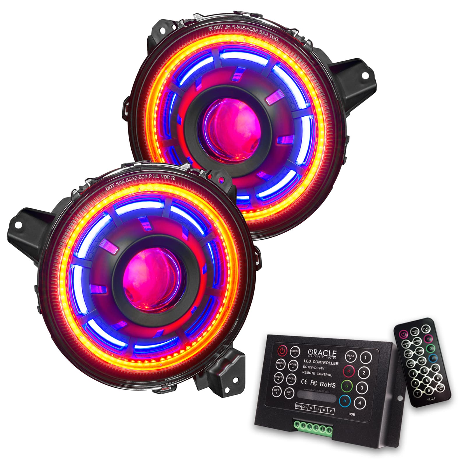 Oracle Lighting Oracle Oculus ColorSHIFT Bi-LED Projector Headlights - 2.0 Controller - JT/JL