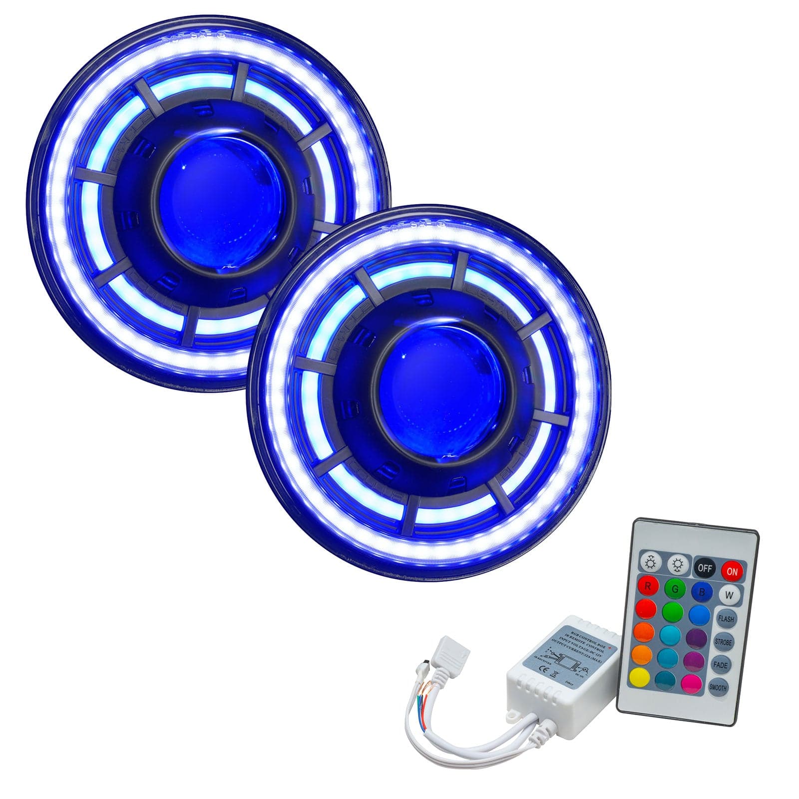 Oracle Lighting ORACLE Oculus 7In ColorSHIFT Bi-LED Projector Headlights w/Simple Controller - JK