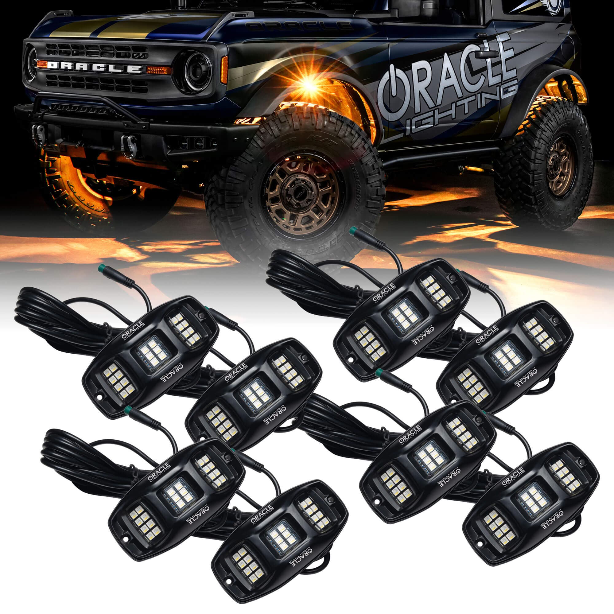 Oracle Lighting 5895-339-8 ColorSHIFT RGB+W Underbody Wheel Well Rock Light Kit (8 PCS) product image