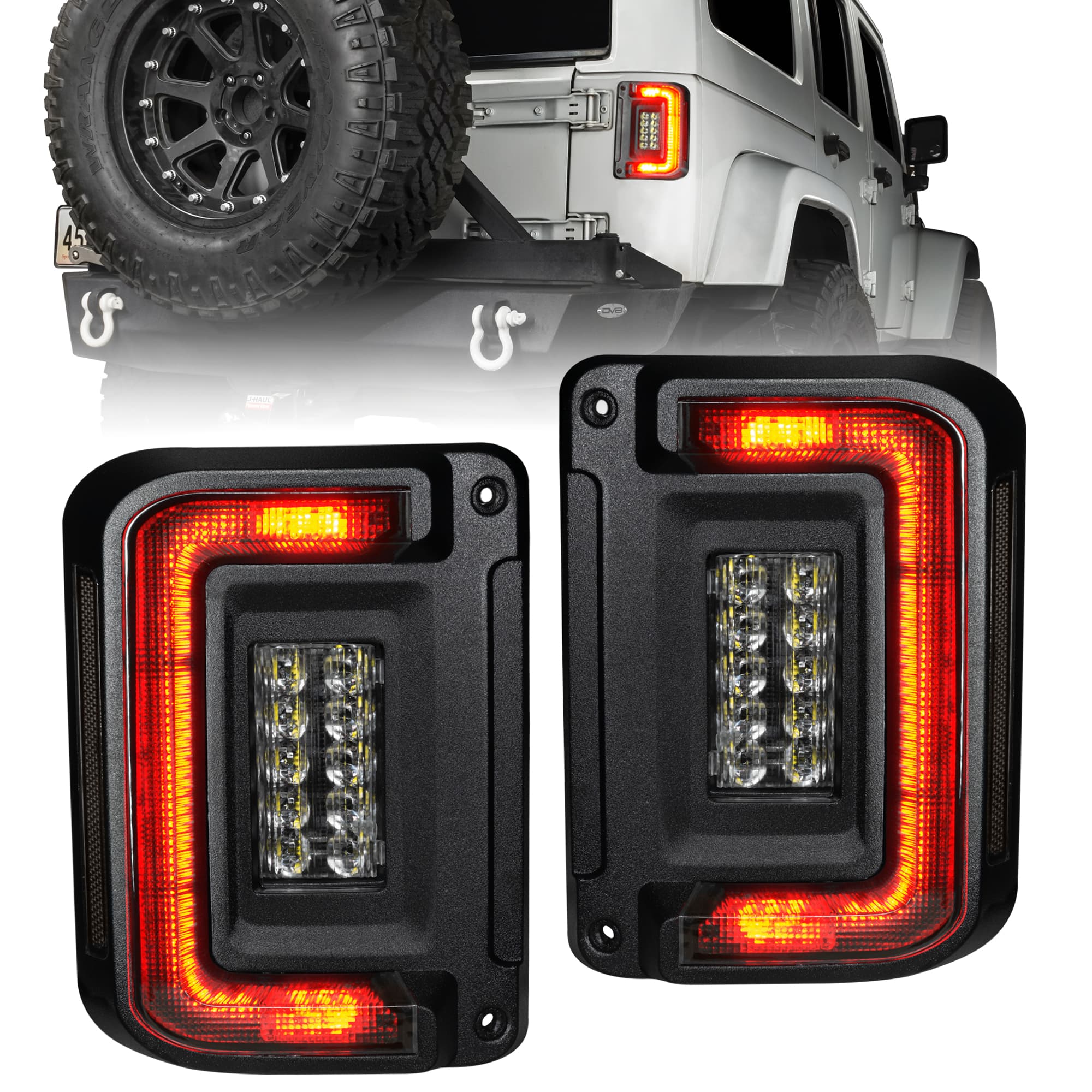 "ORACLE Lighting ""Black Series"" Flush Mount LED Tail Lights for Jeep Wrangler JK" product image