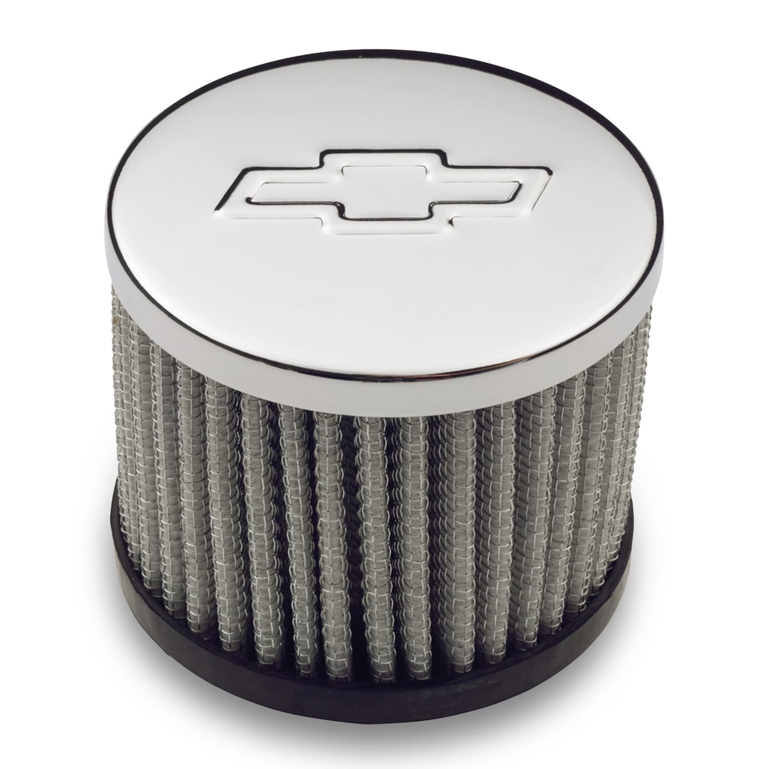 Engine Valve Cover Breather 3 Inch Diameter Chevy Logo Push-In Style w/o HoodChrome Chevrolet Performance Parts product image