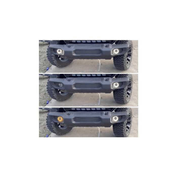 Quake LED - QTE346 - Jeep JK/CJ/TJ 4 Inch Fog Lights w/White DRL Halo and Amber Turn Signals