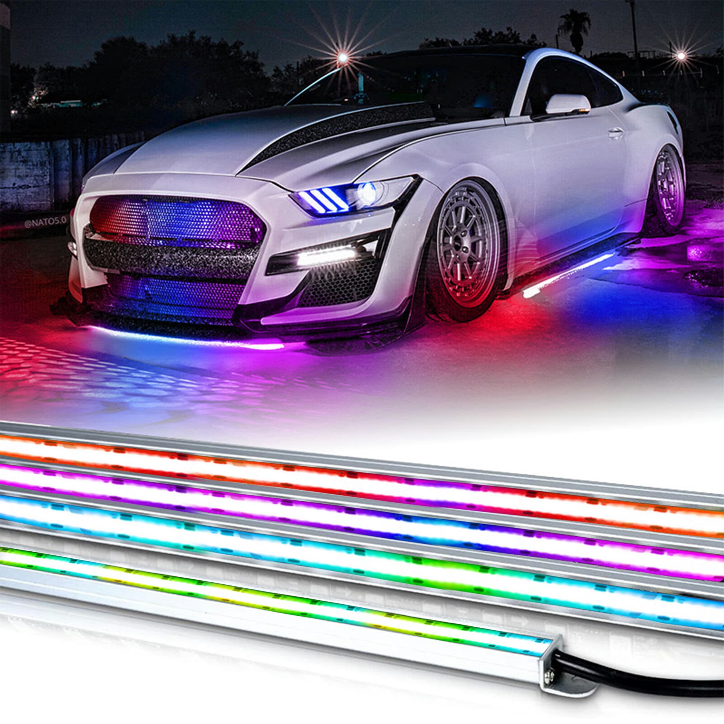 Race Sport Race Sport ColorTRAIL HD Aluminum Channel RGBW LED Underbody Vehicle Kit - 1007848