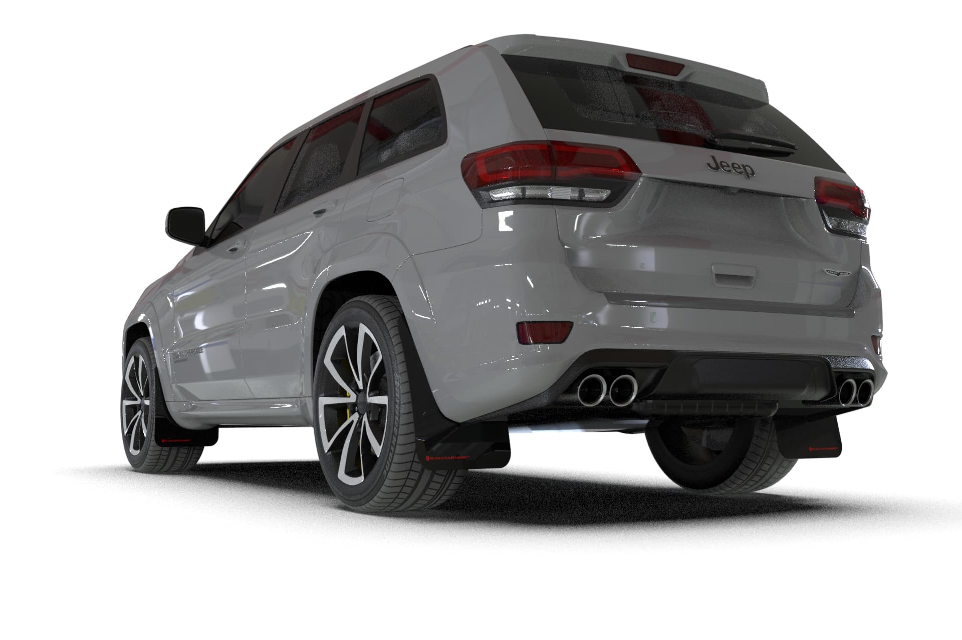 Rally Armor MF134-UR-BLK-RD - 2018-22 Jeep Grand Cherokee Trackhawk - Black Mud Flap/Red Logo product image