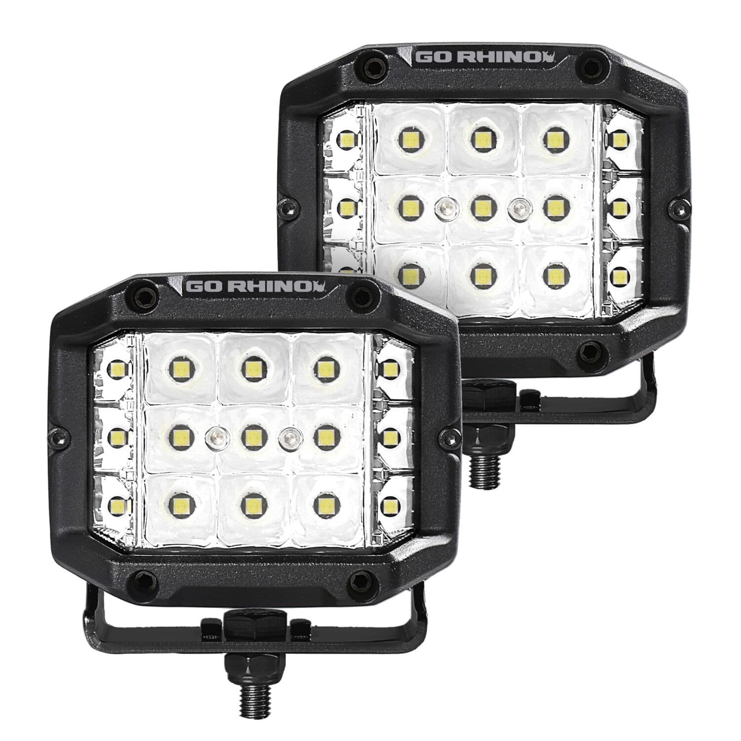 Go Rhino 750300323SCS Bright Series - SIDELINE 4x3 LED Spot Lights, Pair product image