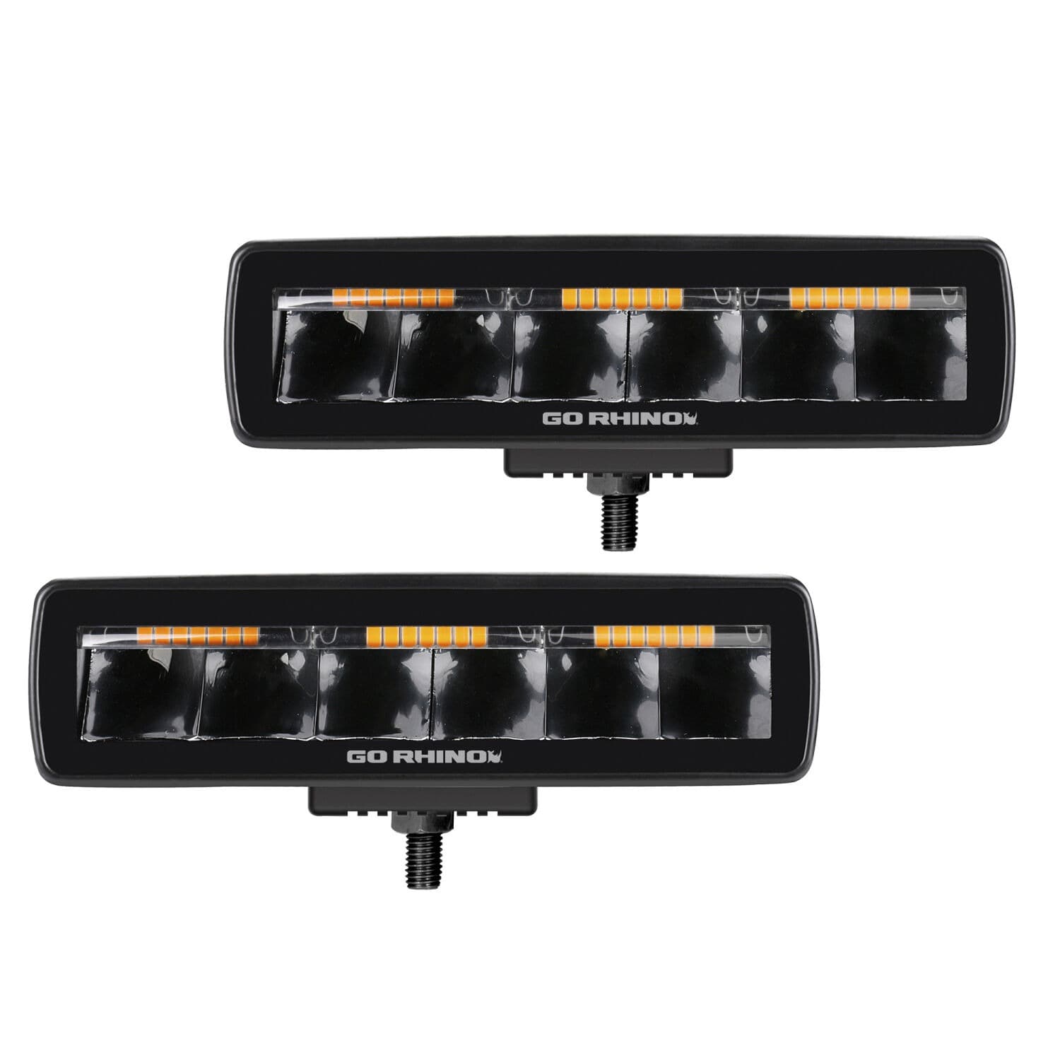 Go Rhino Go Rhino 750600622SBS Blackout Combo Series - SIXLINE 6-LED Spot Light Pods, Pair, w/Amber LEDs