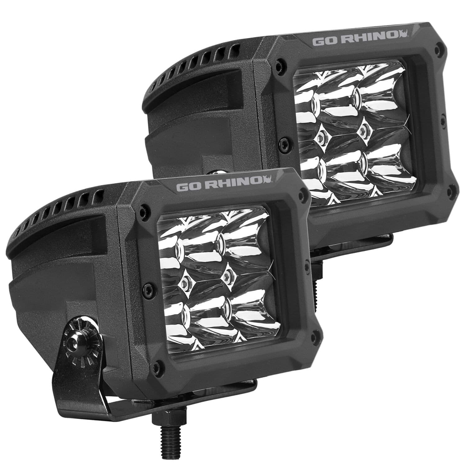 Go Rhino 753003023SBS Bright Series - 4x3 Rectangular LED Spot Lights, Pair product image