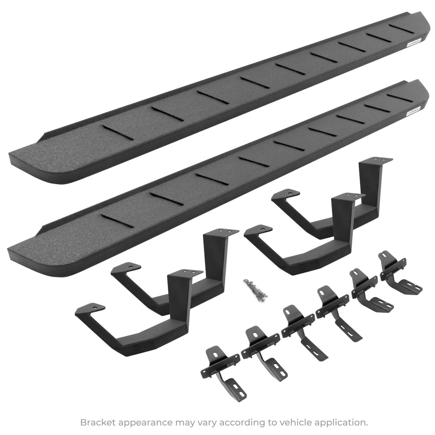 Go Rhino Go Rhino 6345056820T - RB10 Running Boards With Mounting Brackets & 2 Pairs of Drop Steps Kit - Protective Bedliner Coating