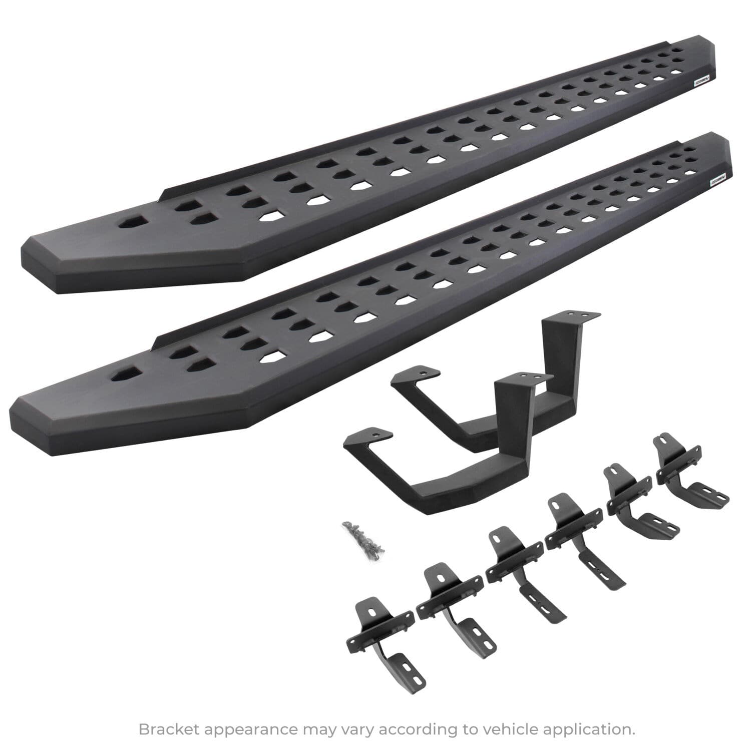 Go Rhino Go Rhino 6949274810PC - RB20 Running Boards With Mounting Brackets & 1 Pair of Drop Steps Kit - Textured Black