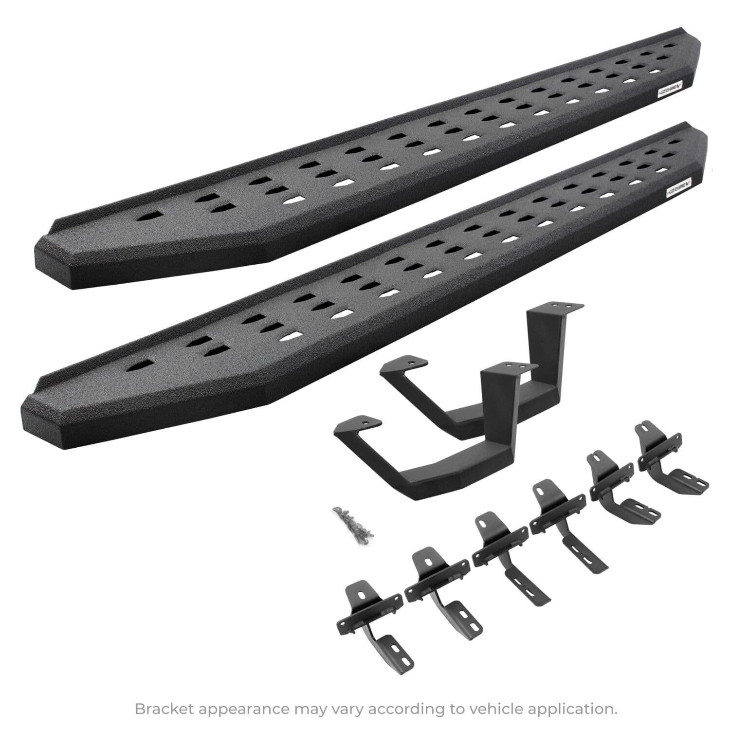 Go Rhino Go Rhino 6949264810T - RB20 Running Boards With Mounting Brackets & 1 Pair of Drop Steps Kit - Protective Bedliner Coating