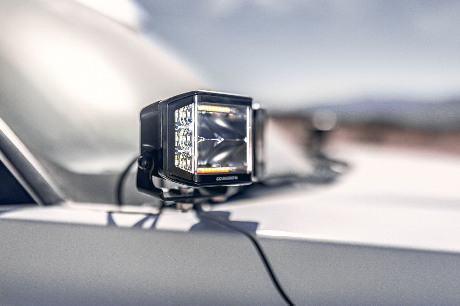 Go Rhino 750700322SCS Blackout Combo Series - SIDELINE 4x3 LED Cube Spot Lights, Pair, w/Amber LEDs product image