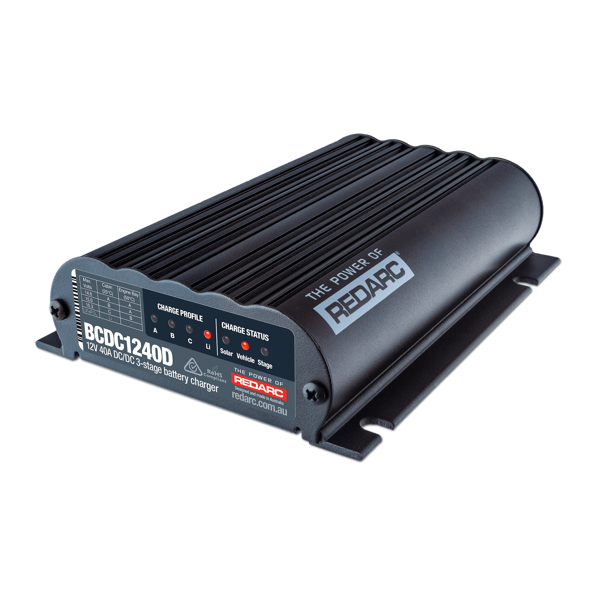 REDARC 12V 40A SMART START DC/DC DUAL INPUT BATTERY CHARGER