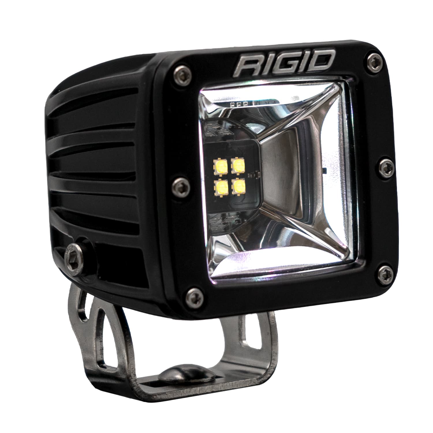 RIGID Industries The Radiance+RGBW Pod Scene Light provide you the ability to toggle between eight available backlight options and provides up to 100 degrees of horizontal spread. Radiance+RGBW Pod Scene delivers a stylish approach to scene lighting.